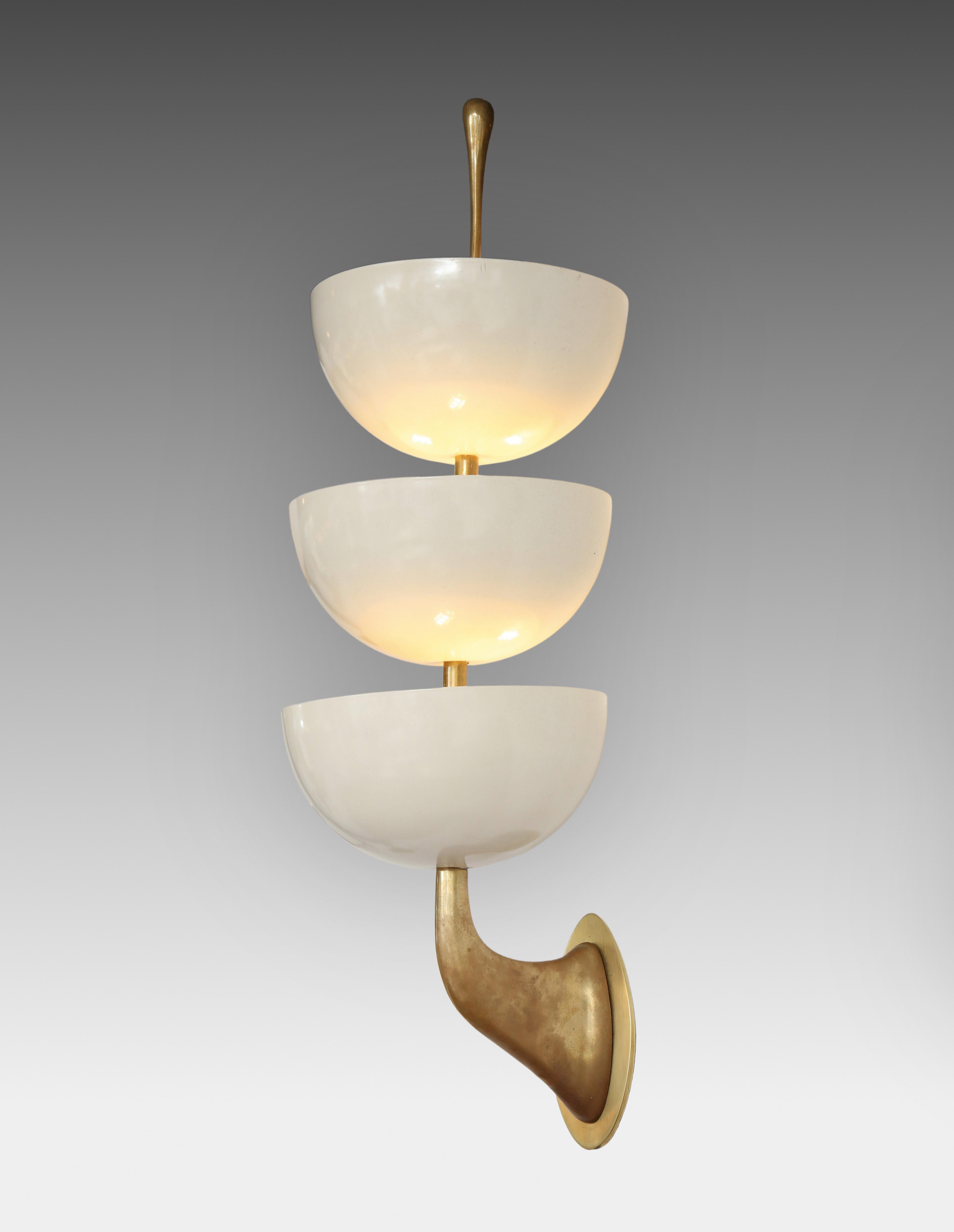 Stilnovo Rare Pair of Stamped Sconces, Italy, 1950s In Excellent Condition In New York, NY