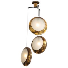 Rara lampada a sospensione o lampadario Stilnovo Modello 1205, Italia, anni '50