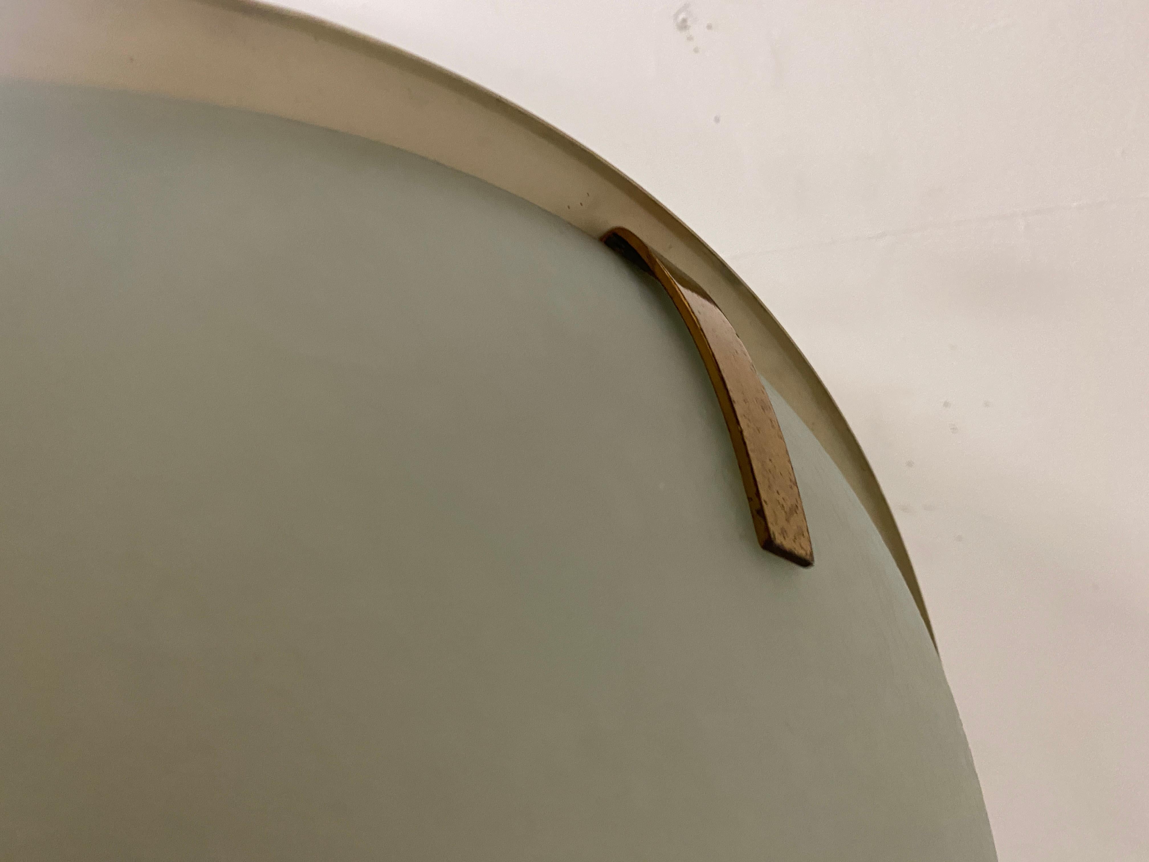 Metal Stilnovo Rare suspension metal brass and glass, Italian Design 1960 circa For Sale