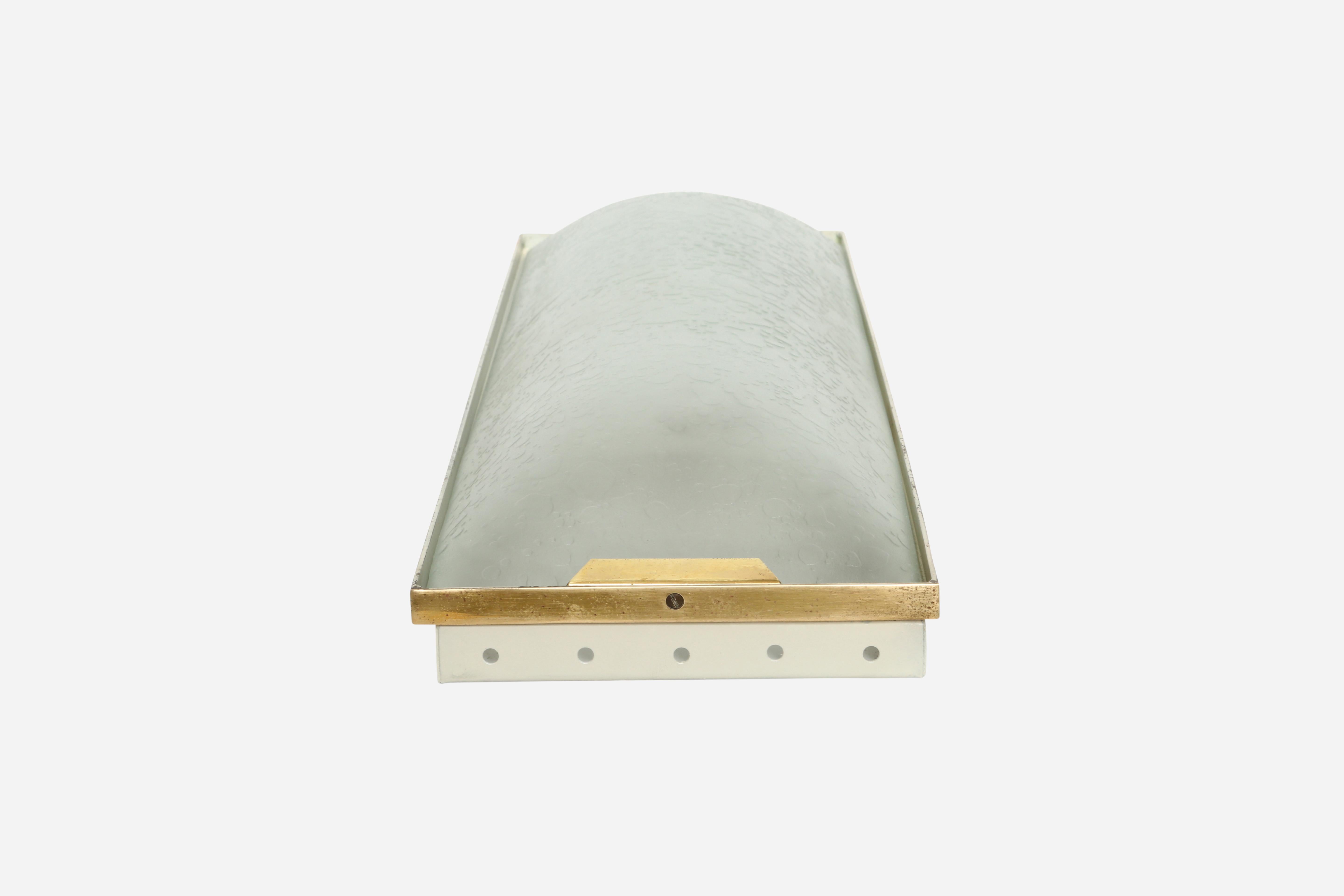 Mid-Century Modern Stilnovo Rectangular Flush Mount Ceiling or Wall Light