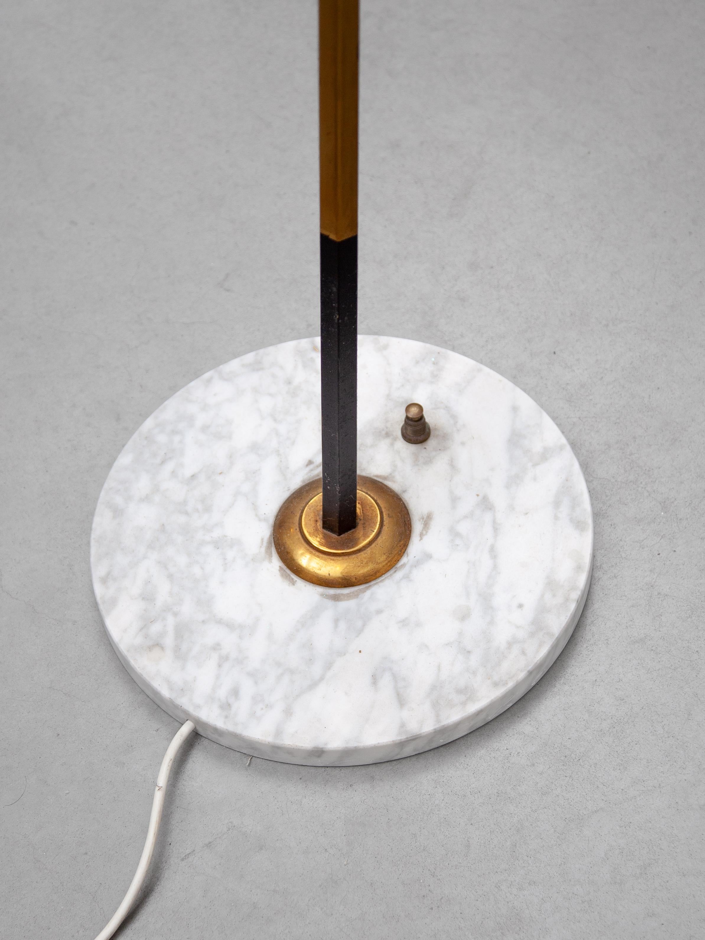 Mid-20th Century Attributed to Stilnovo Red Glass Shade Floor Lamp, 1960 designed by Vistosi For Sale