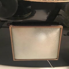 Stilnovo-Wandleuchter/Schirmleuchte aus Messing, Glas und Metall, 1950, Italien