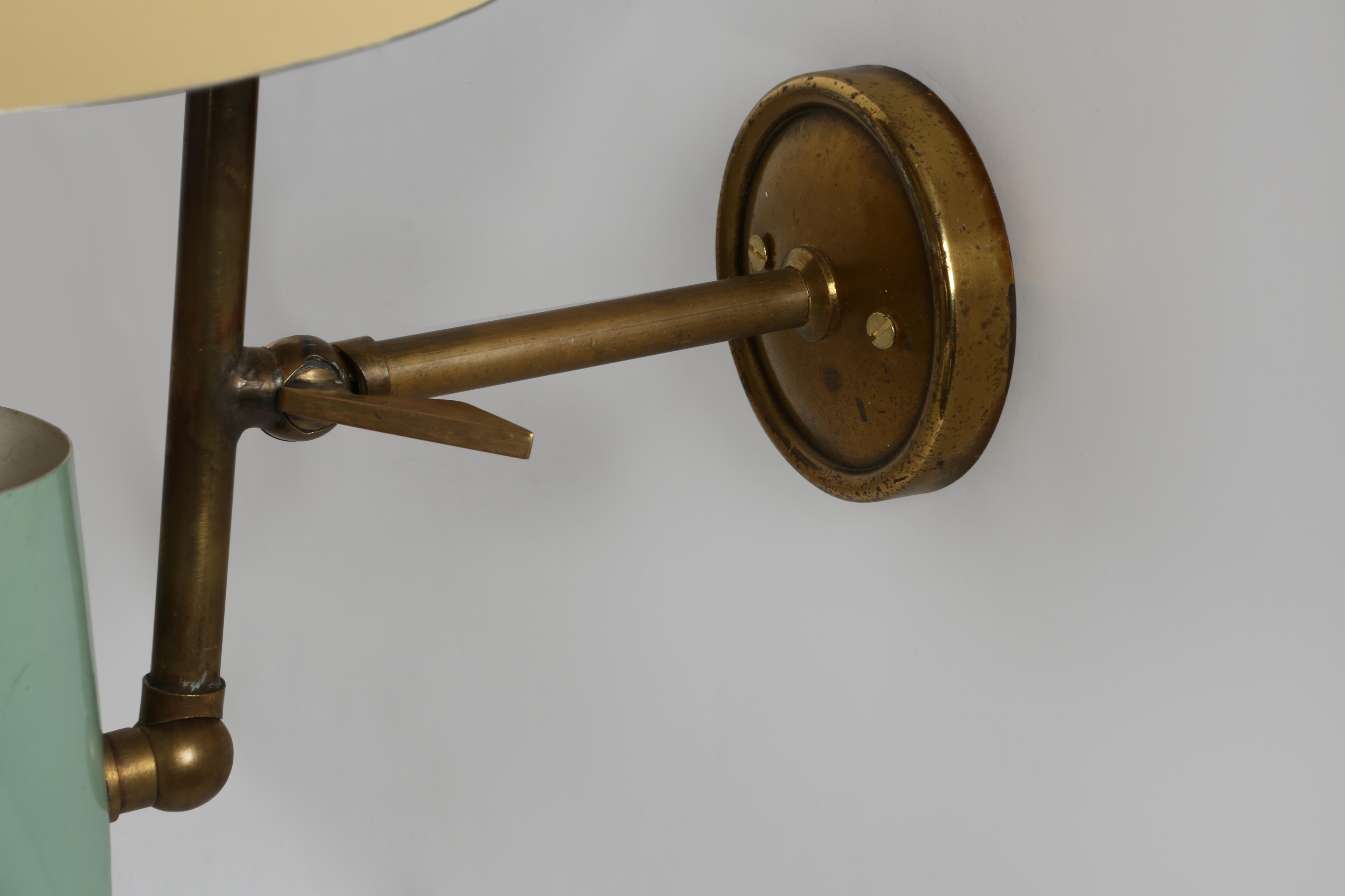 Enameled Stilnovo sconce Italy circa 1960s attributed For Sale