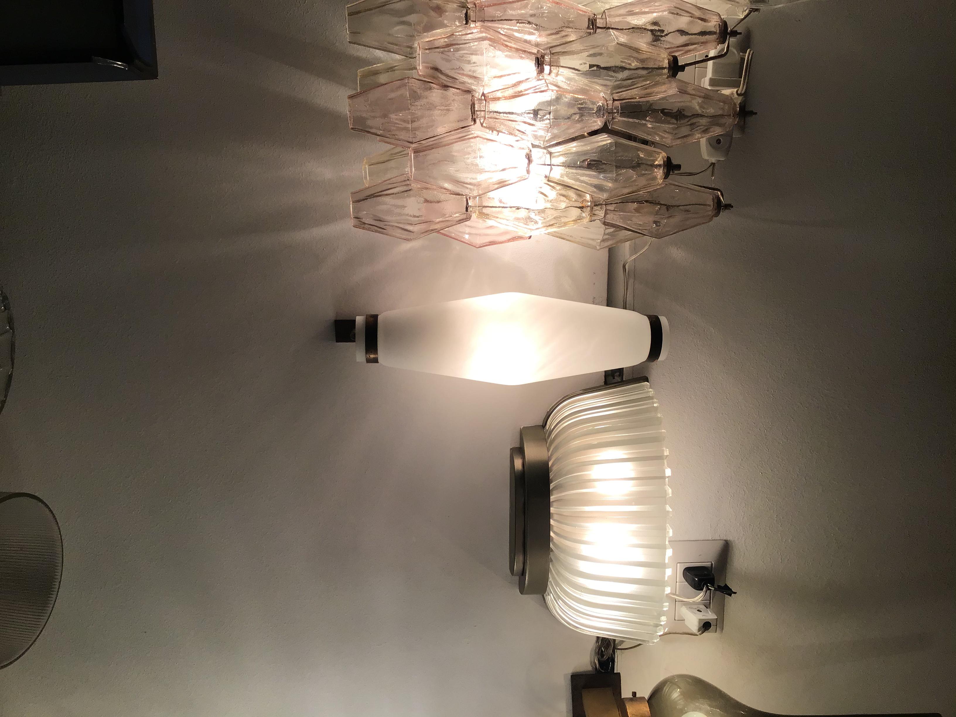 Stilnovo - Appliques en laiton et verre opalin - 1950 - Italie en vente 4