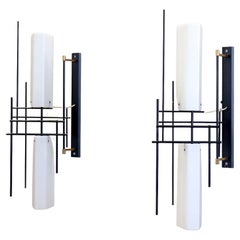 Stilnovo Signé Grande lampe murale réglable, années 1950 Disponible en quatre exemplaires