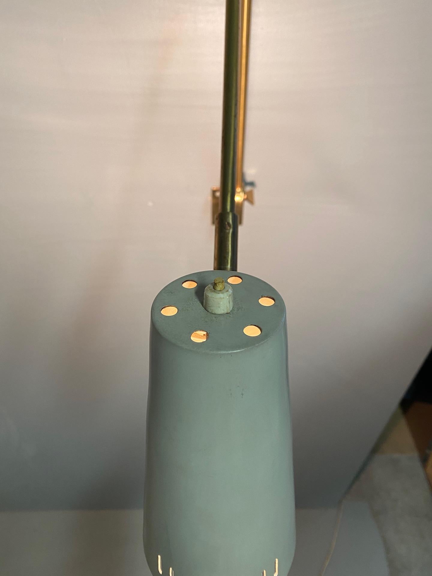 Stilnovo Signed Brass Adjustable Wall Lamp, 1950s 6