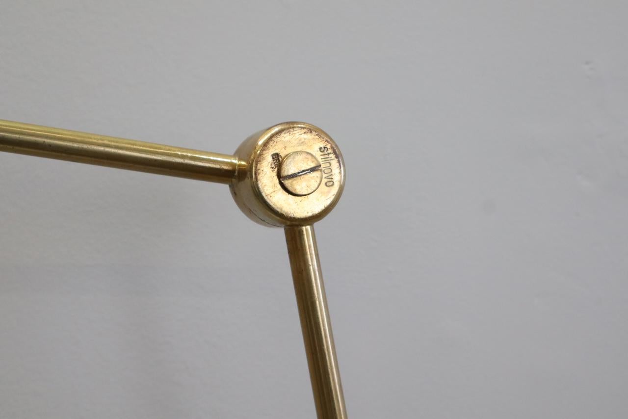 Stilnovo Signed Brass Adjustable Wall Lamp, 1950s For Sale 7