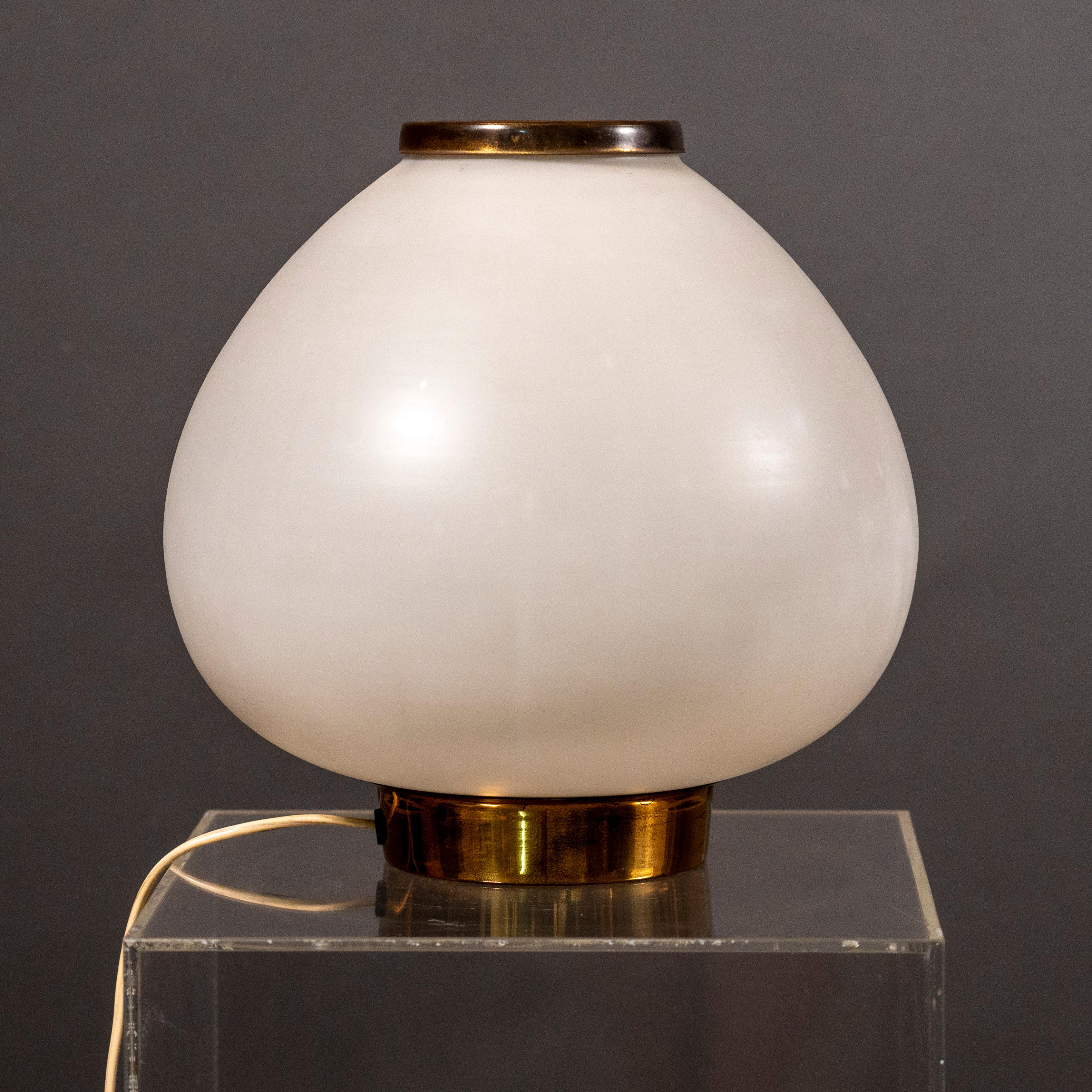 Stilnovo Signed Glass Table Lamp, 1960s 