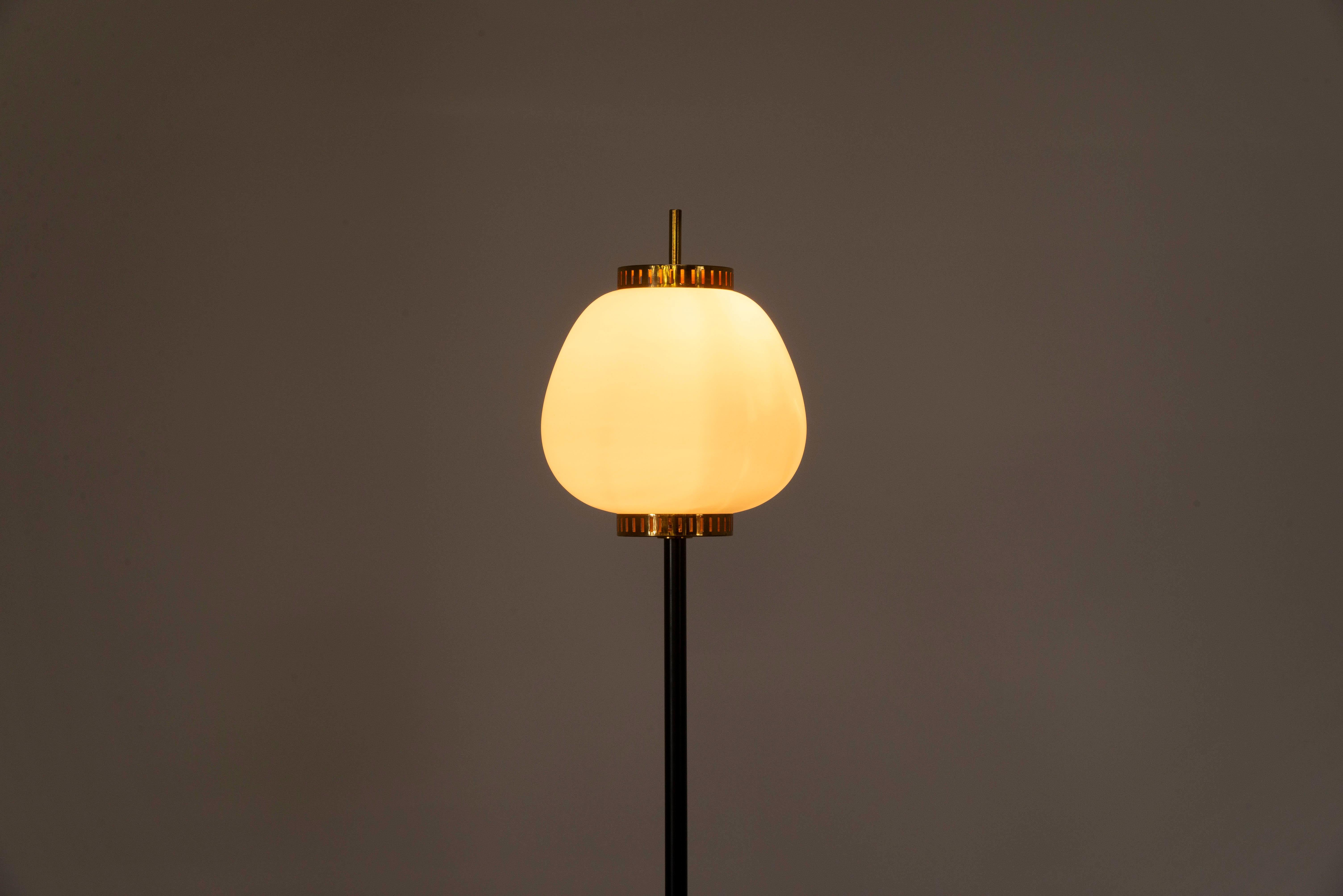 Cold-Painted Stilnovo Standard Floor Lamp Bruno Gatta, 1950