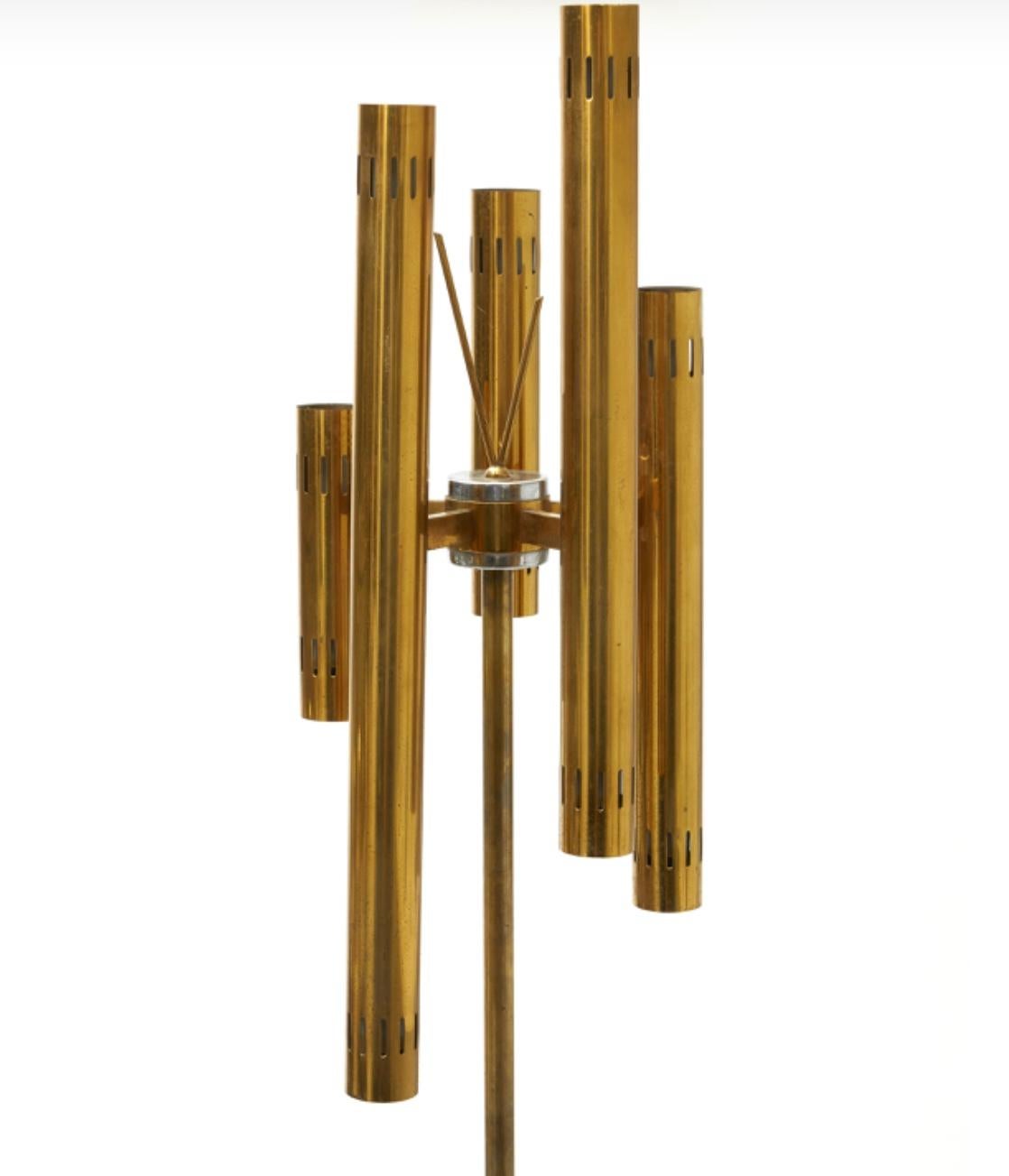 Other Zero Quattro Floor Lamp Brass, 1950, Italy