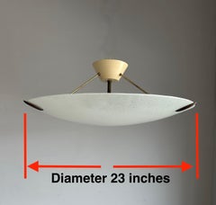 Timeless Italian Mid-Century Modern Glass Flush Mount with Holes Pattern, 1950s