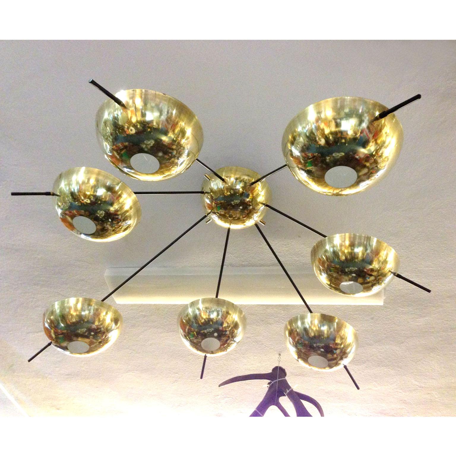 Luz de Cúpula de Latón Estilo Stilnovo en venta 3