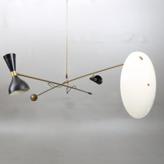 Large Architectural Cantilever Stilnovo Style Balanced Chandelier