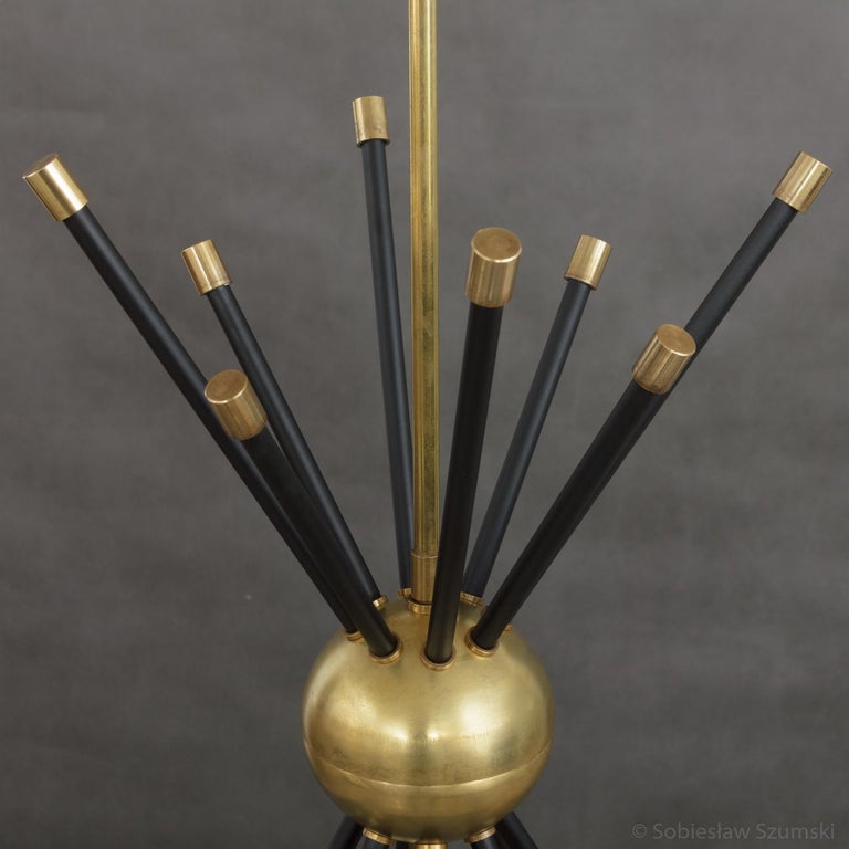 Stilnovo Style Brass Sputnik Chandelier For Sale 2