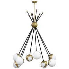 Stilnovo Style Brass Sputnik Chandelier