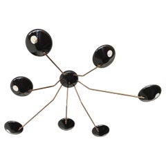 Stilnovo Style Ceiling Lamp Brass Production Italy 1950/60 Mid-Century Modern