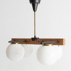 Stilnovo Style Ceiling light Mid-Century Modern Brass & Glass Italy 1960s