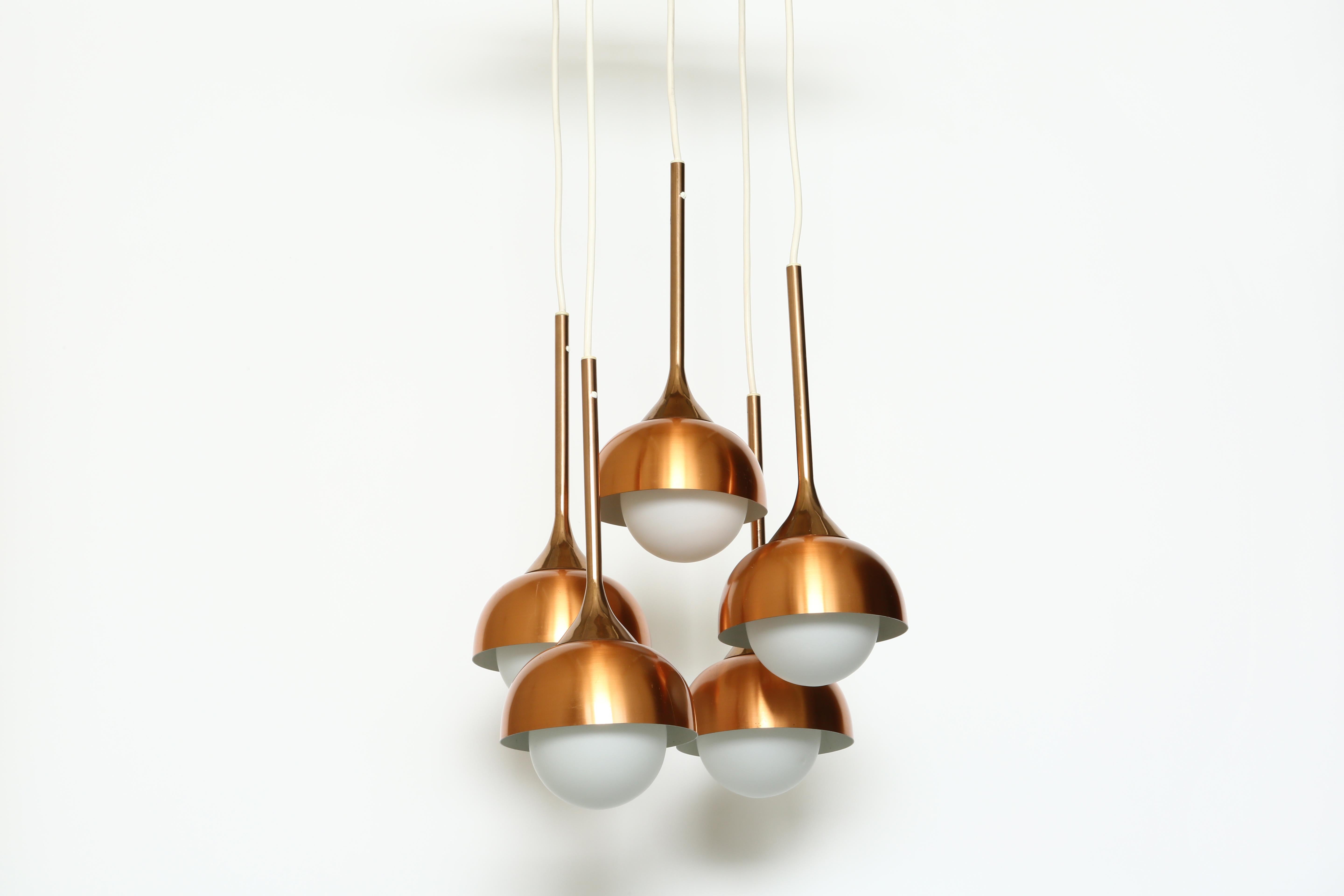 Stilnovo style ceiling pendant.
Made in Denmark in 1960s.