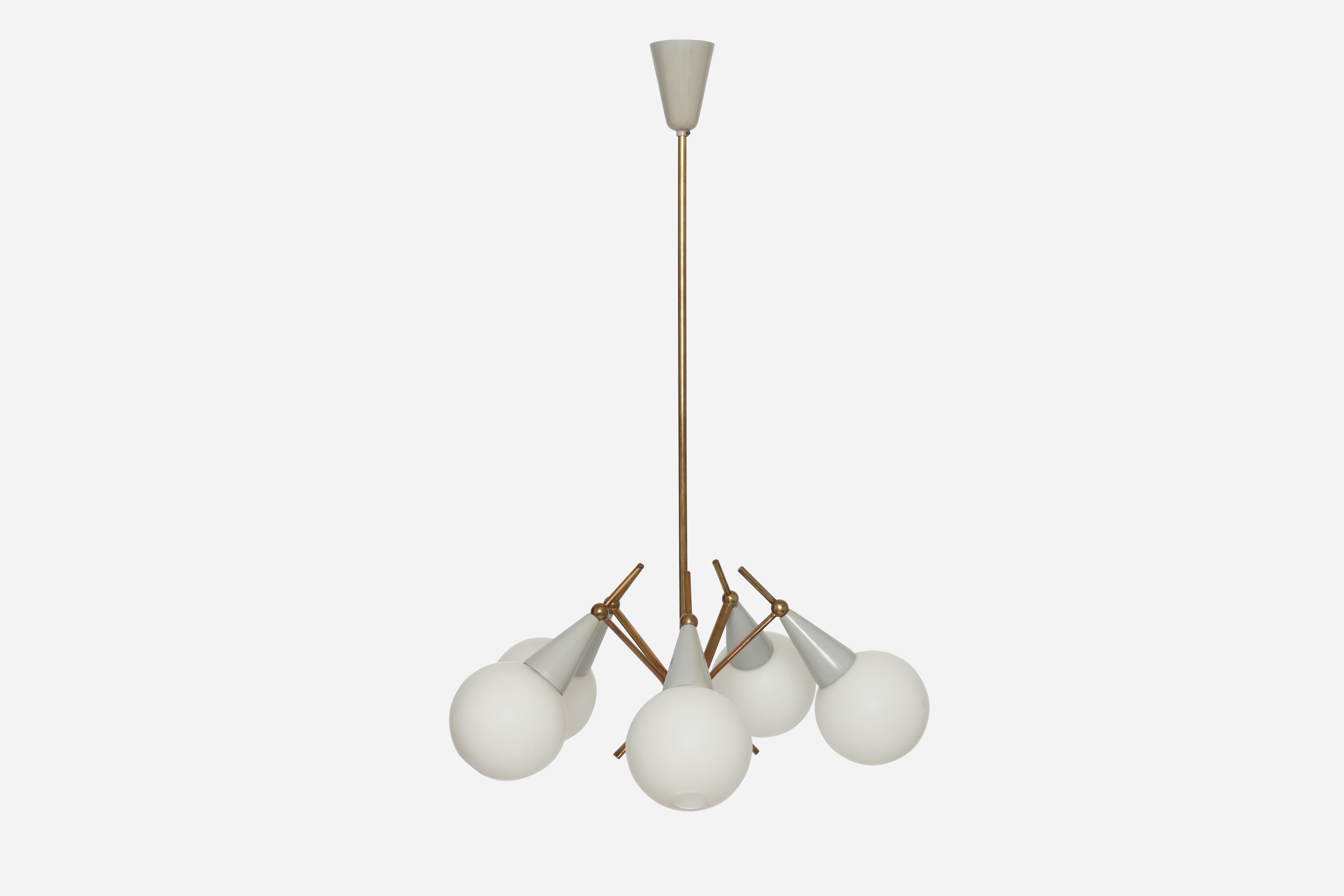 Mid-Century Modern Stilnovo Style Chandelier