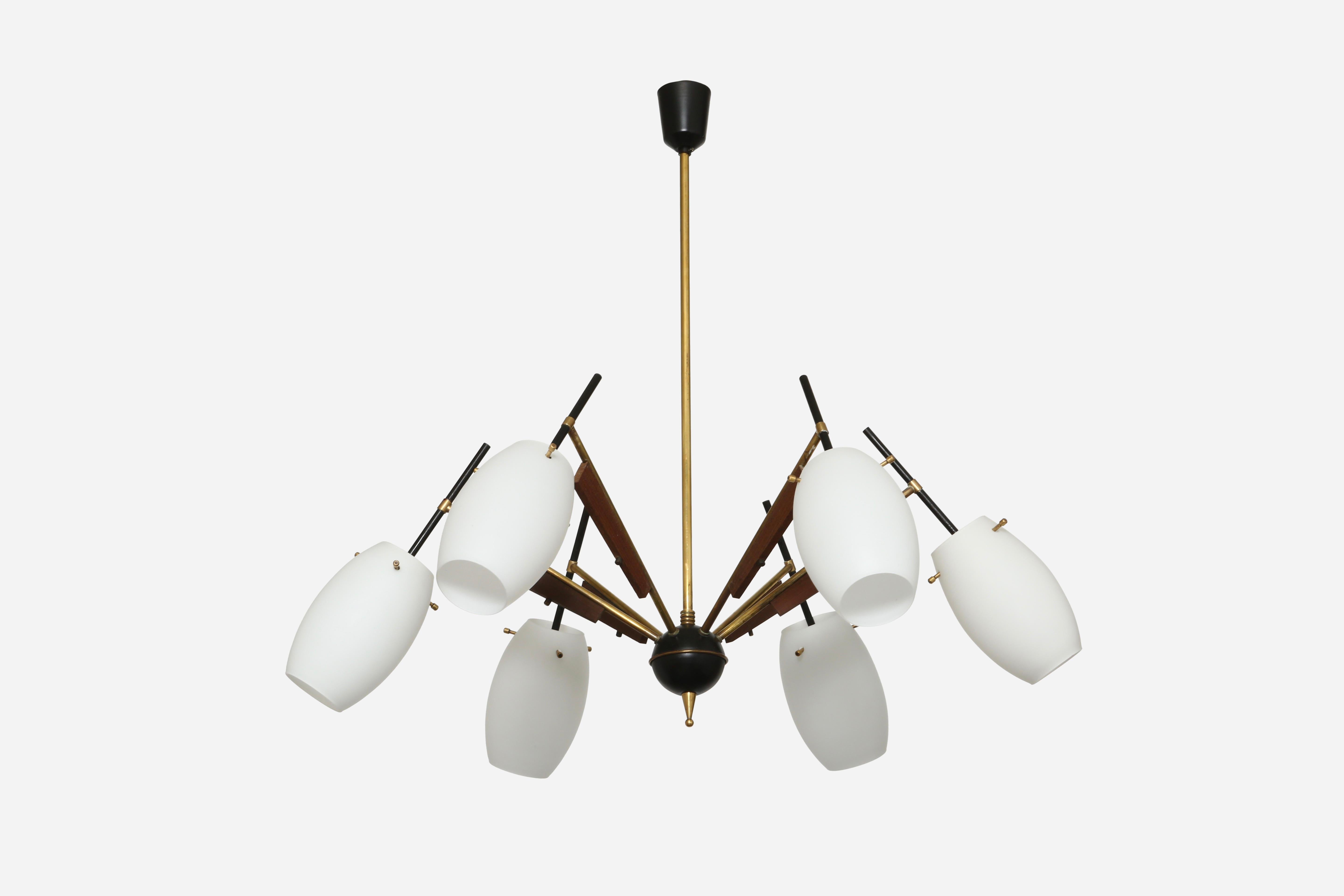 Mid-Century Modern Stilnovo Style Chandelier