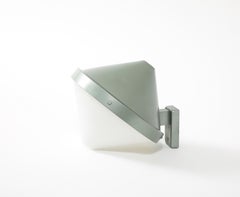Stilnovo Style Cone-shaped Industrial Sconce in Sea Foam Enamel, Italy, 1960’s