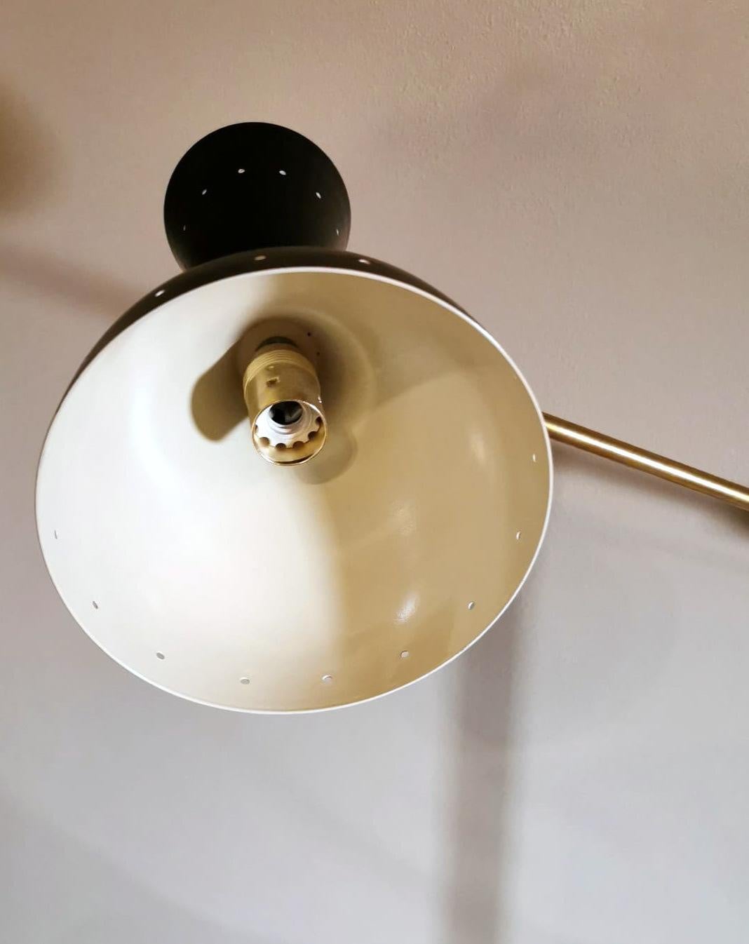 Stilnovo Style Diabolo Model Brass Table Lamp with Carrara Marble Base For Sale 4