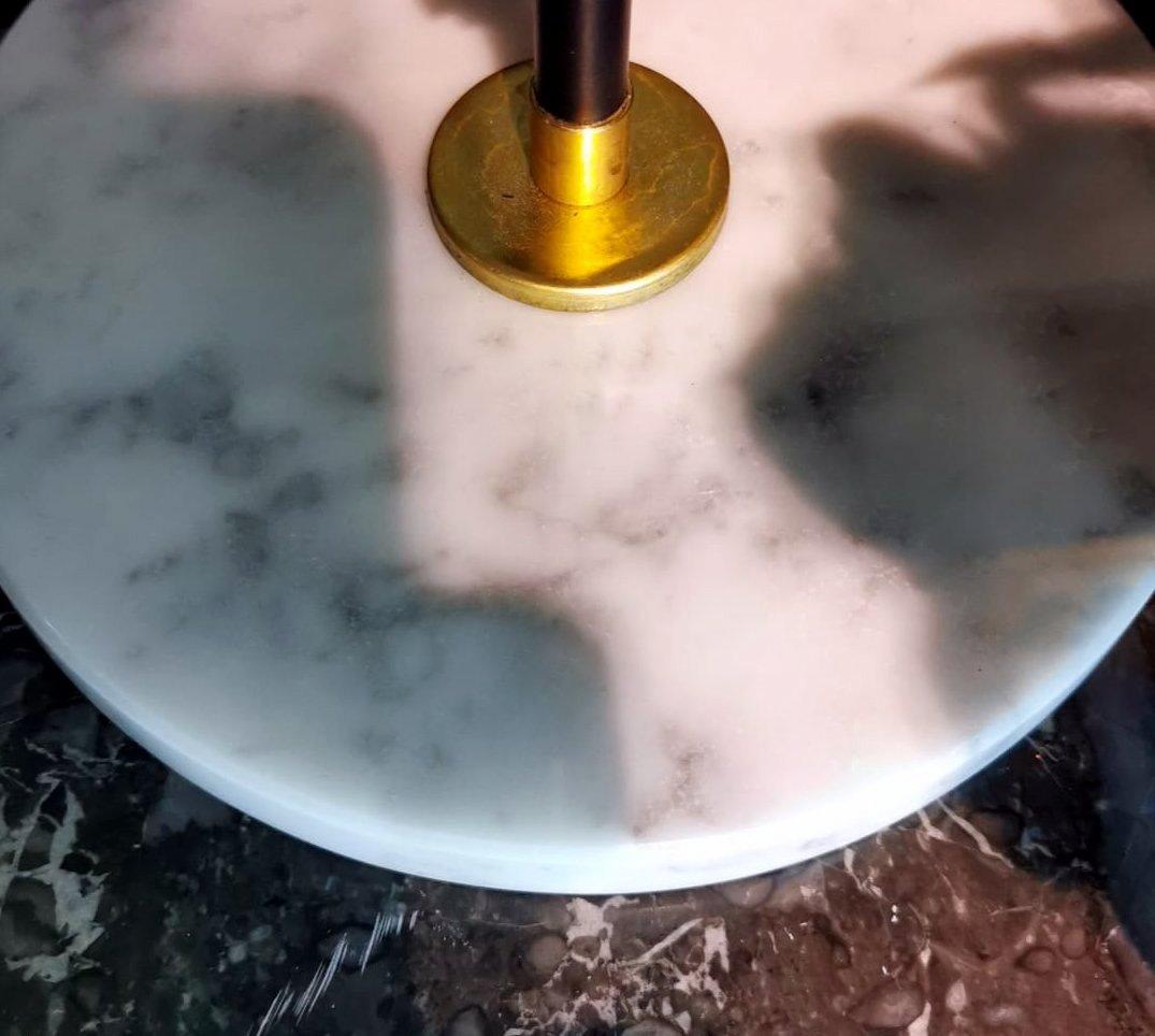Stilnovo Style Diabolo Model Brass Table Lamp with Carrara Marble Base For Sale 7