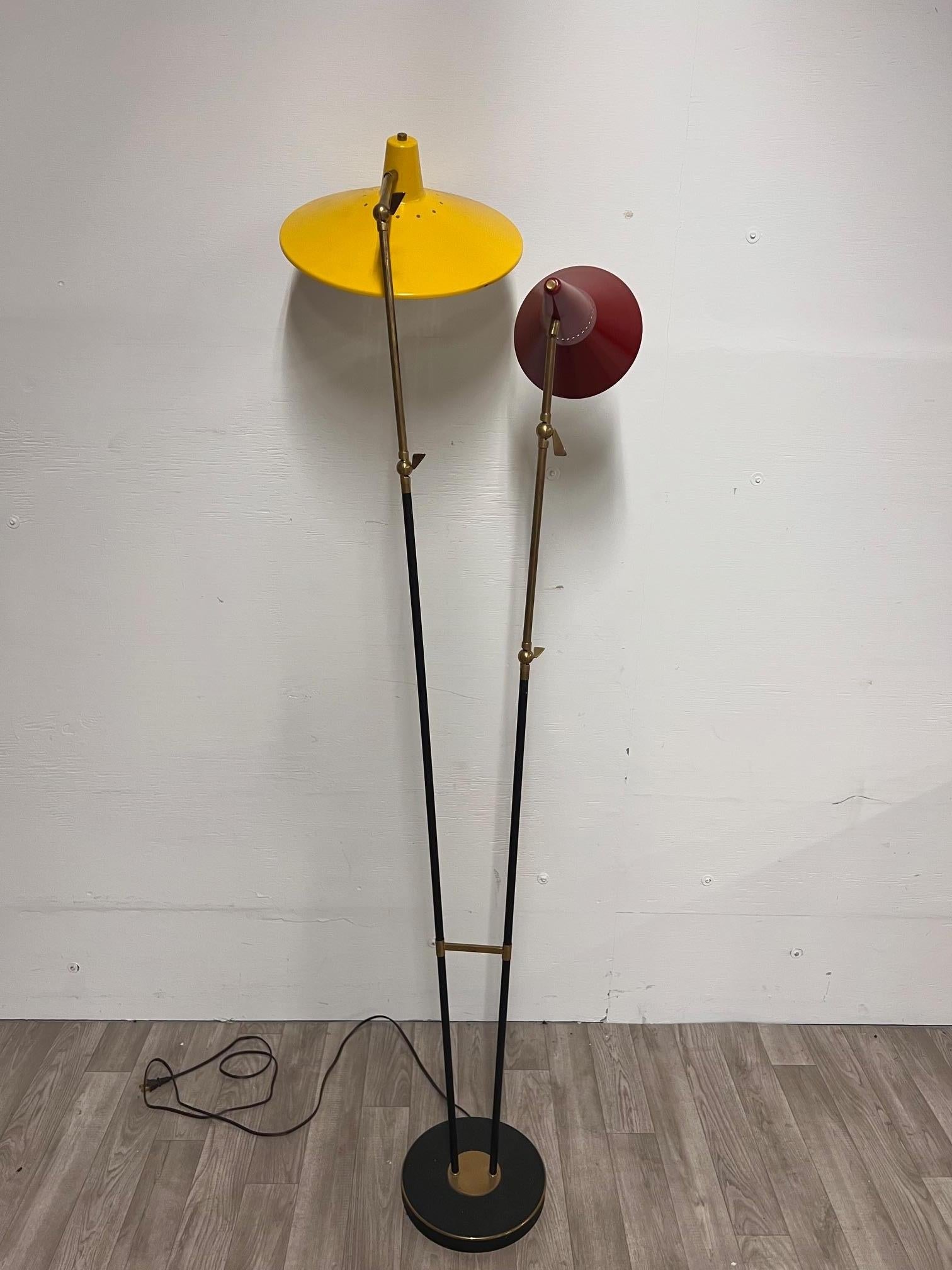Aluminum Stilnovo Style Floor Lamp For Sale