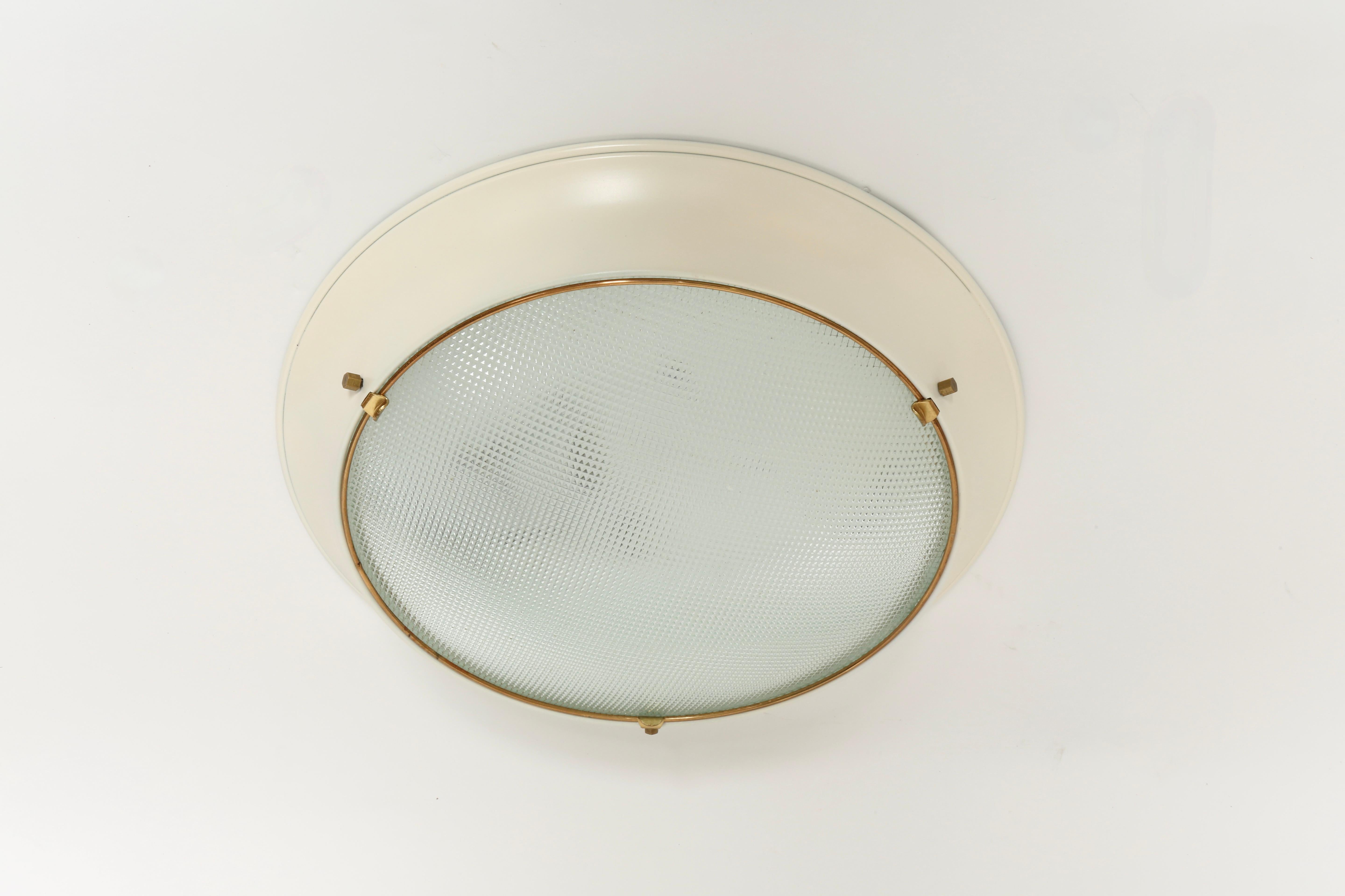 Stilnovo Style Flush Mount Ceiling Light In Good Condition For Sale In Brooklyn, NY