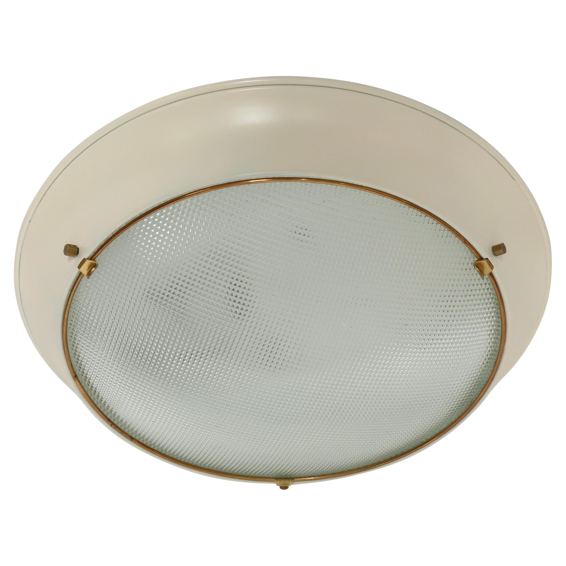 Stilnovo Style Flush Mount Ceiling Light, Italy, Vintage 1960s For Sale