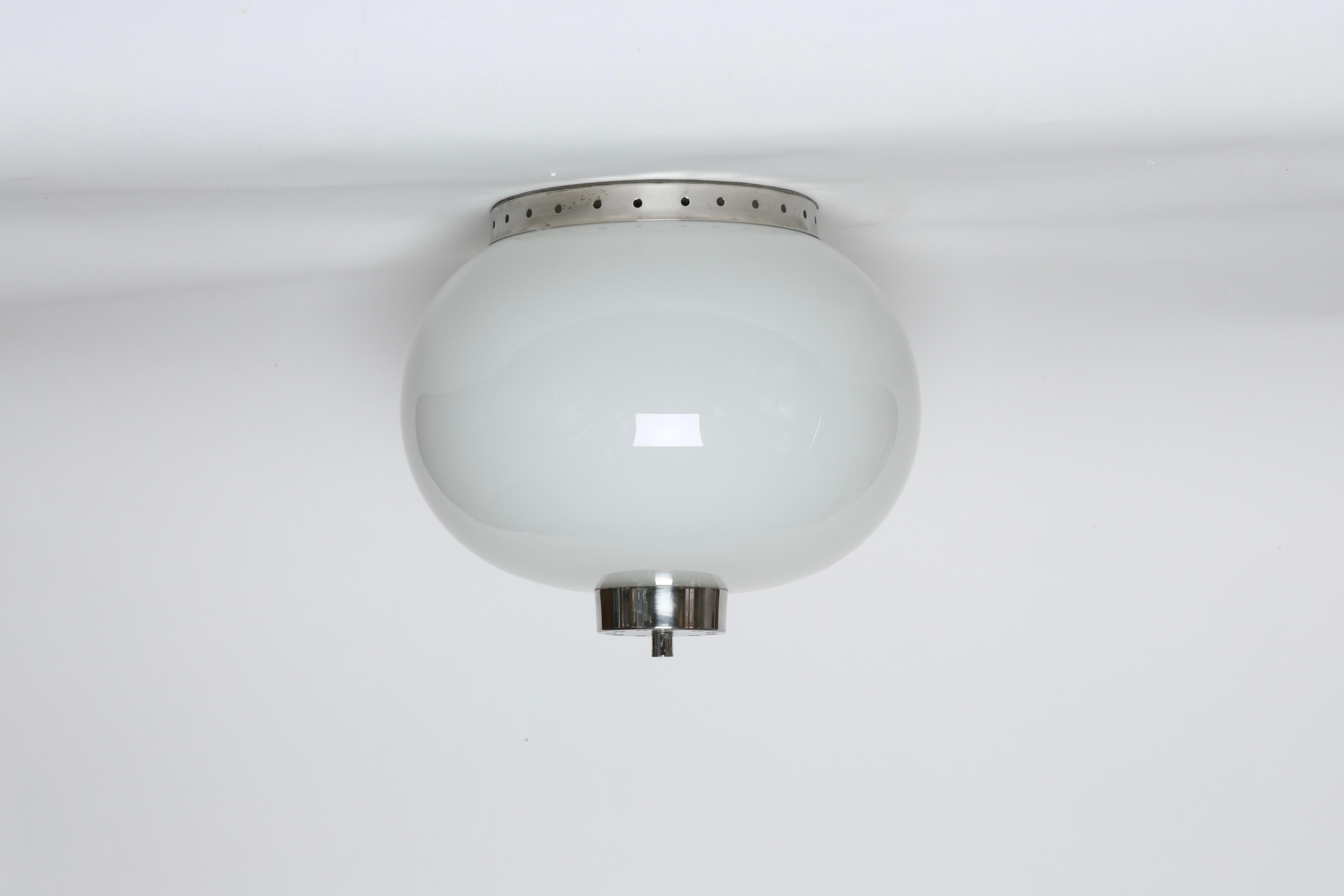 Stilnovo Style Flush Mount Ceiling Lights, a Pair In Good Condition For Sale In Brooklyn, NY