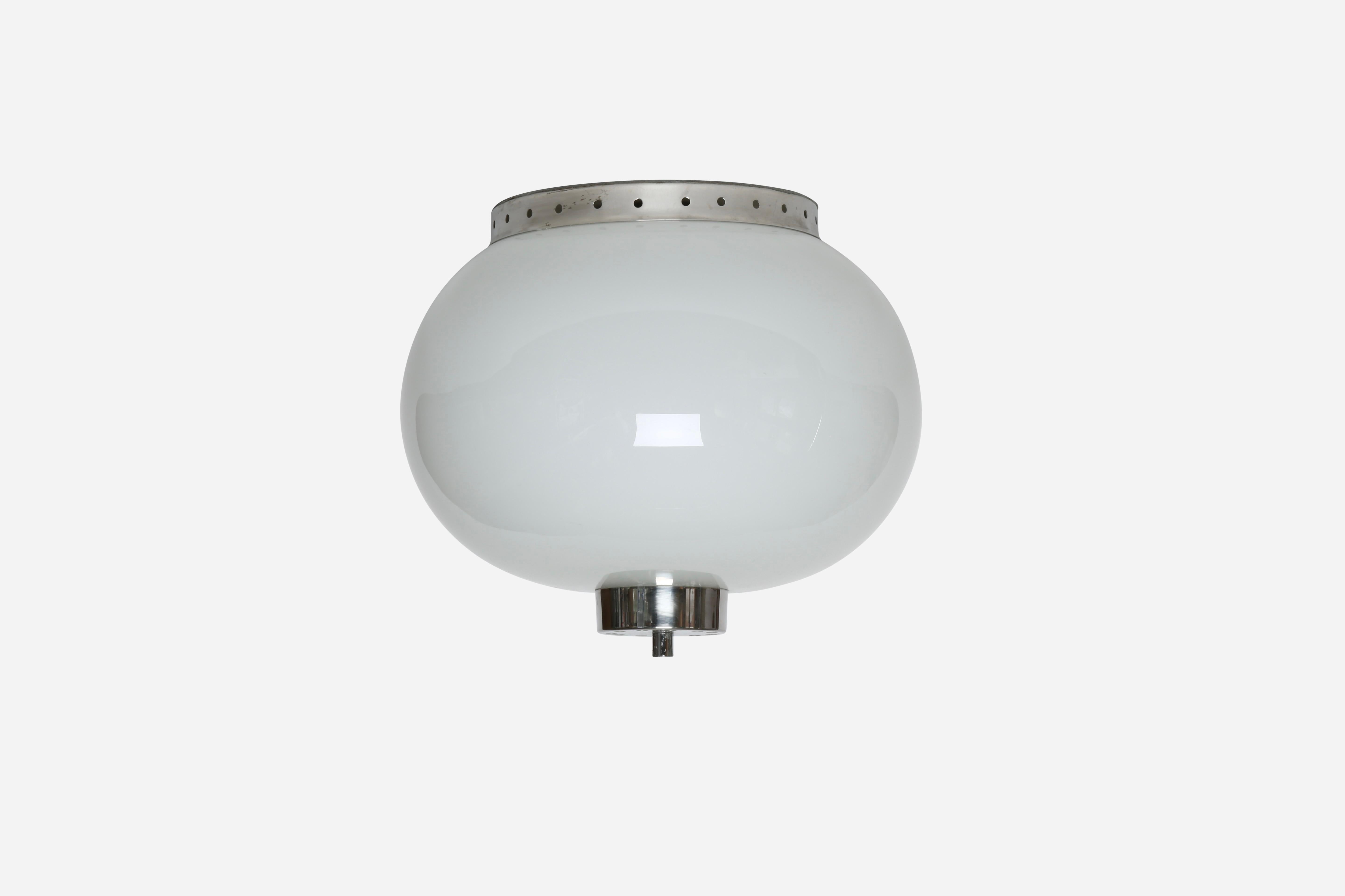 Stilnovo style flush mount ceiling lights, set of 2 Italy circa 1960s Bon état - En vente à Brooklyn, NY