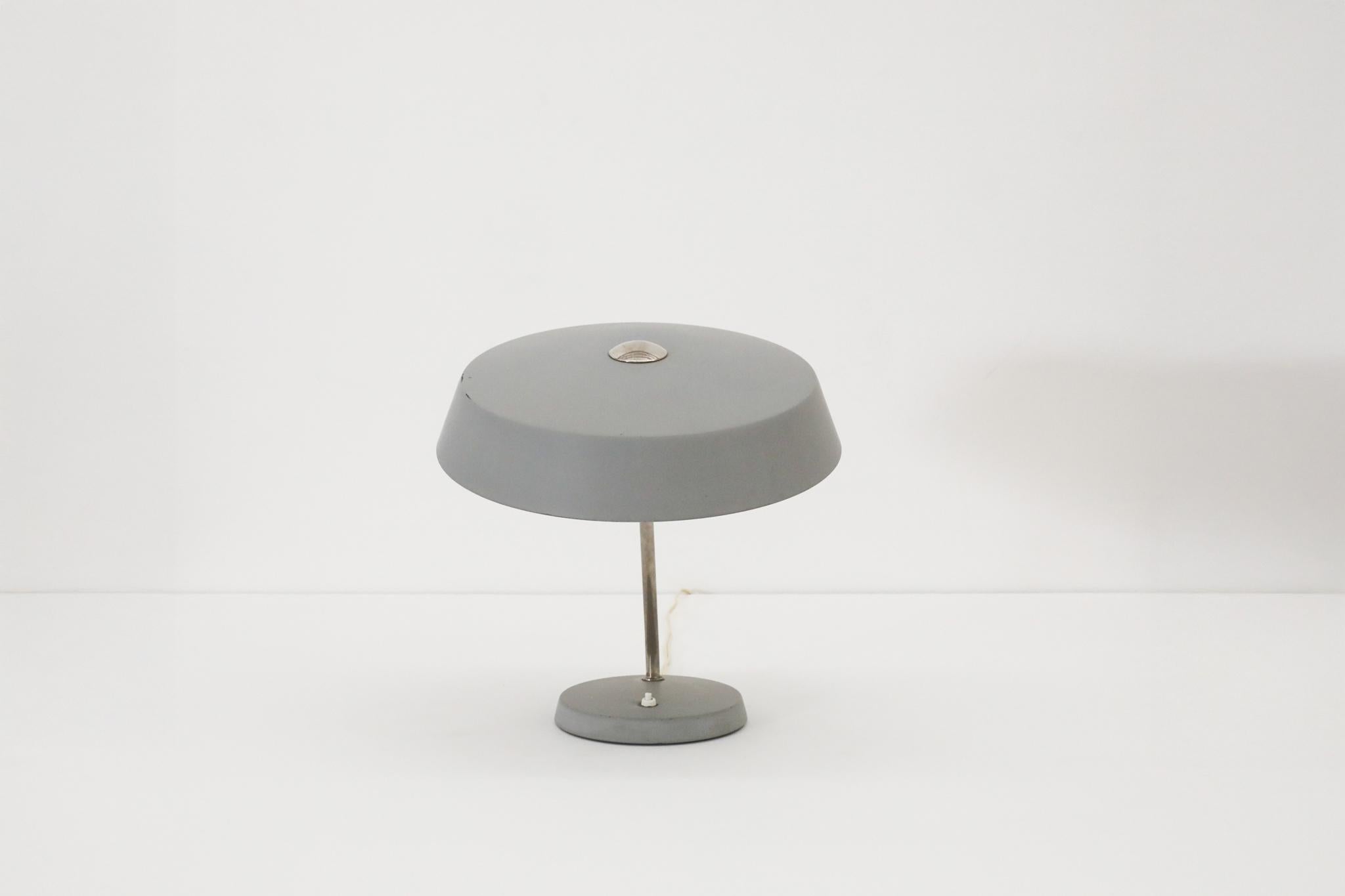Enameled Stilnovo Style Industrial Desk Lamps by V.E.B NARVA Leuchten For Sale