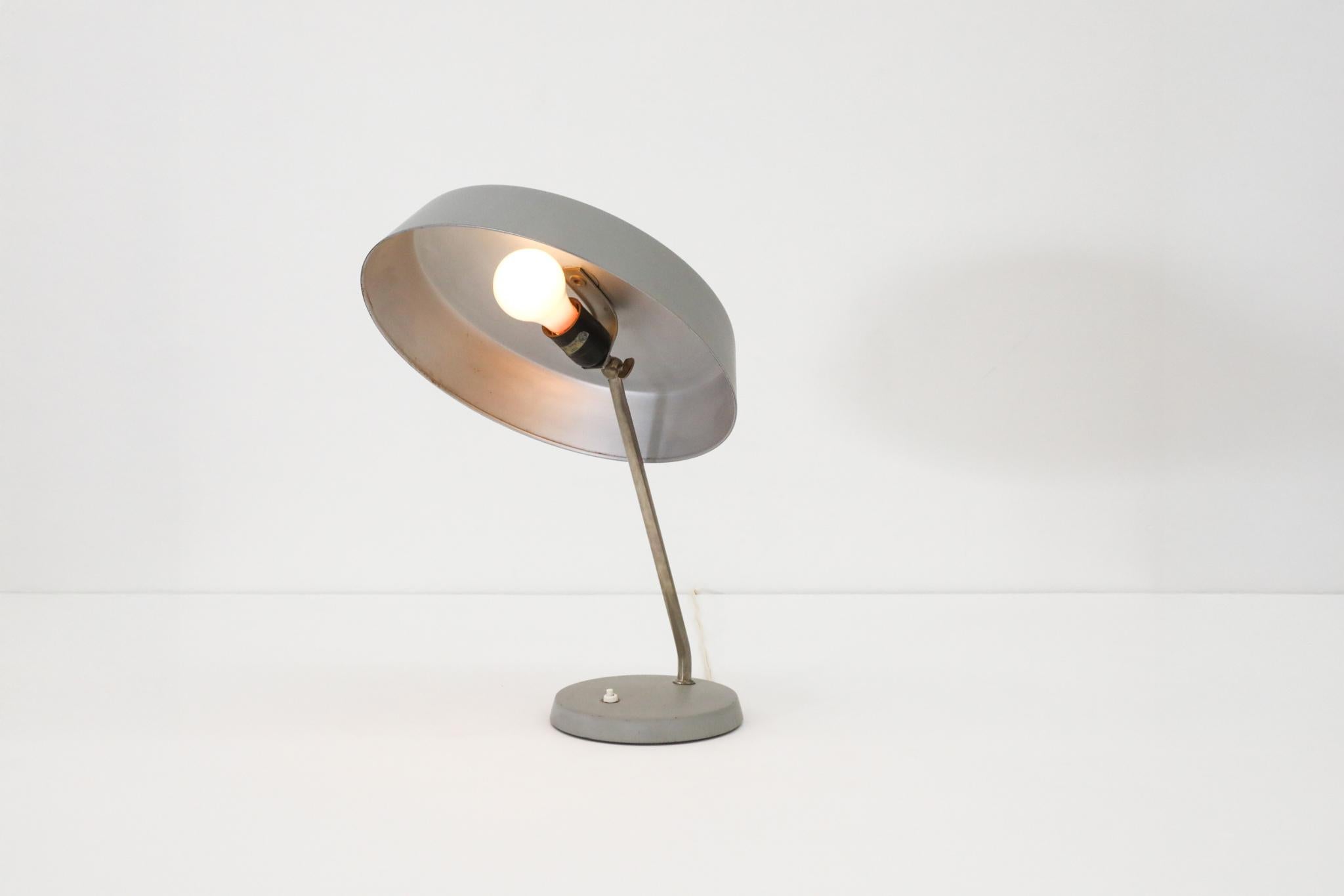 Metal Stilnovo Style Industrial Desk Lamps by V.E.B NARVA Leuchten For Sale