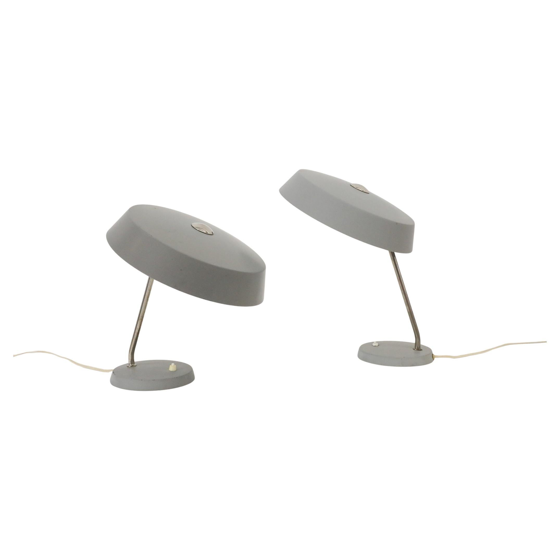 Stilnovo Style Industrial Desk Lamps by V.E.B NARVA Leuchten For Sale