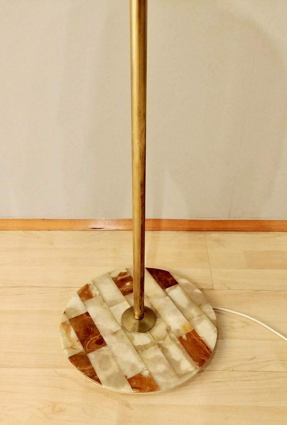 Stilnovo Style Italian Brass Floor Lamp with Six Lights and Marble Base, 1960s 9