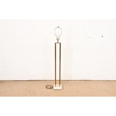 Stilnovo Style Italian Mid-Century Modern Brass and Marble Floor Lamp