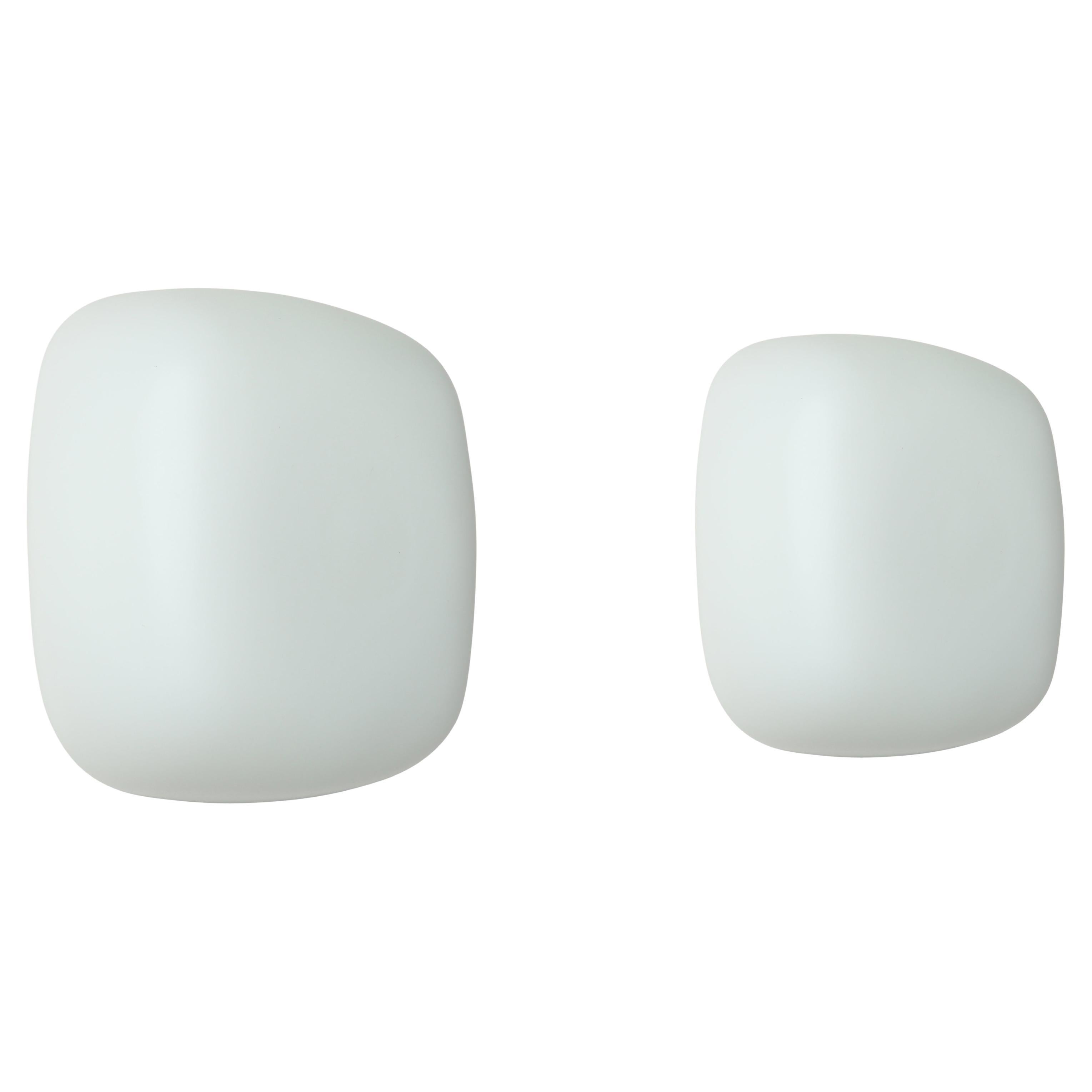 Stilnovo style Italian opaline glass sconces, set of 2