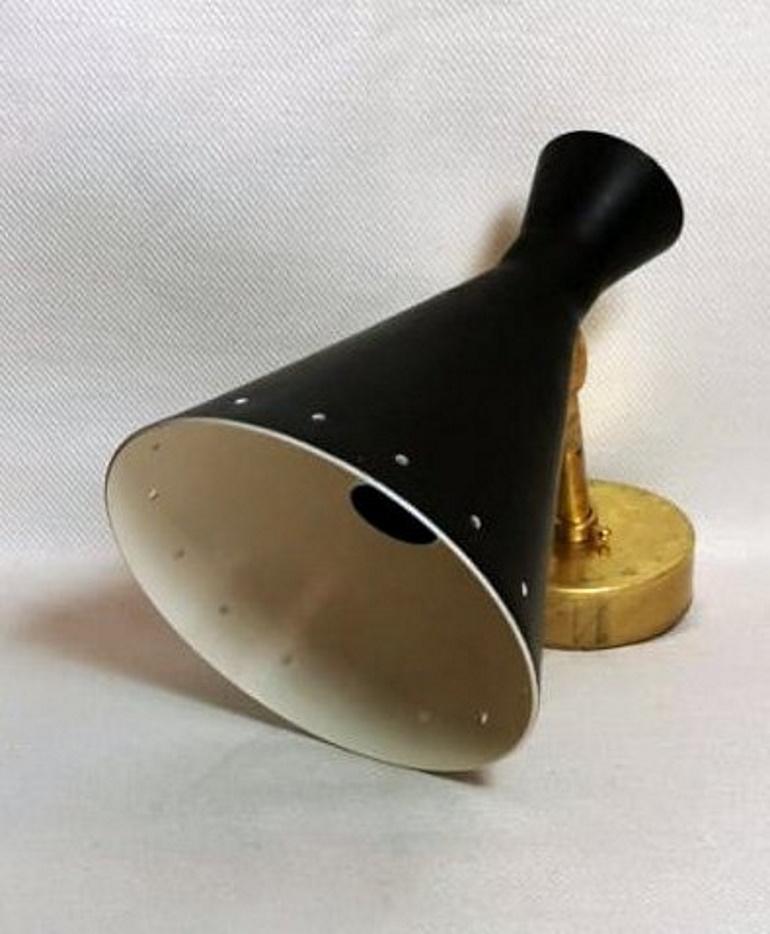 Stilnovo Style Italian Pair of Brass Sconces Diabolo Model, 1960 1
