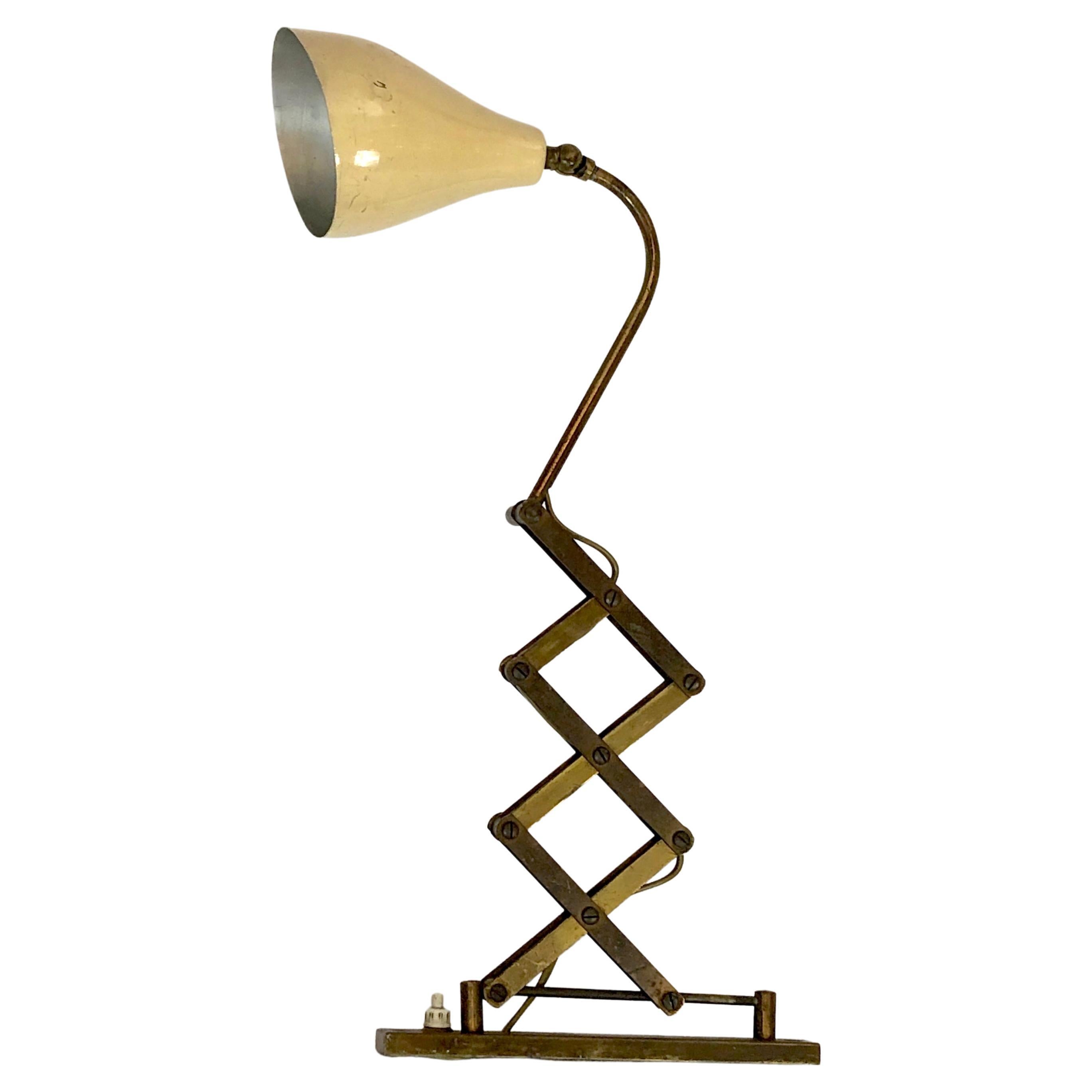 Stilnovo Style, Mid-Century Brass Scissor Wall Lamp from 50s