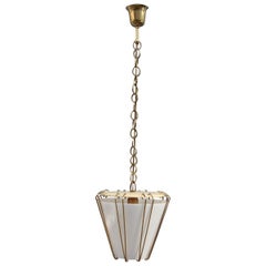 Stilnovo Style Midcentury Lantern Italian Design Brass Gold 1950s Cone Form