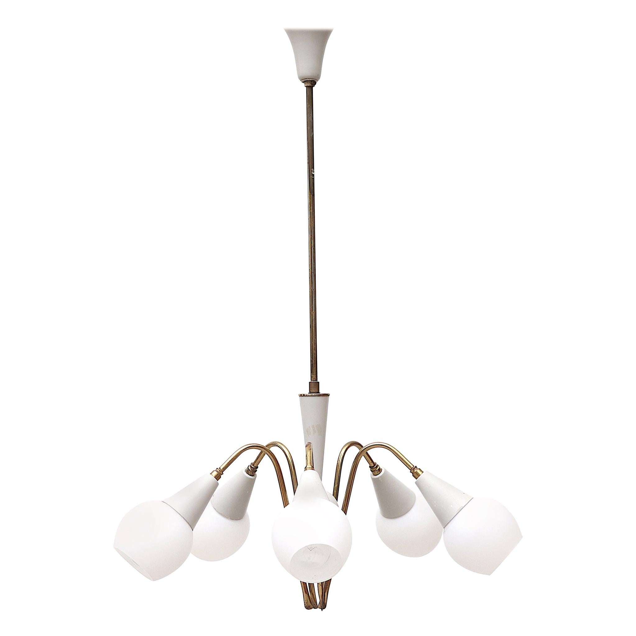 Stilnovo Style Multi-Armed Chandelier