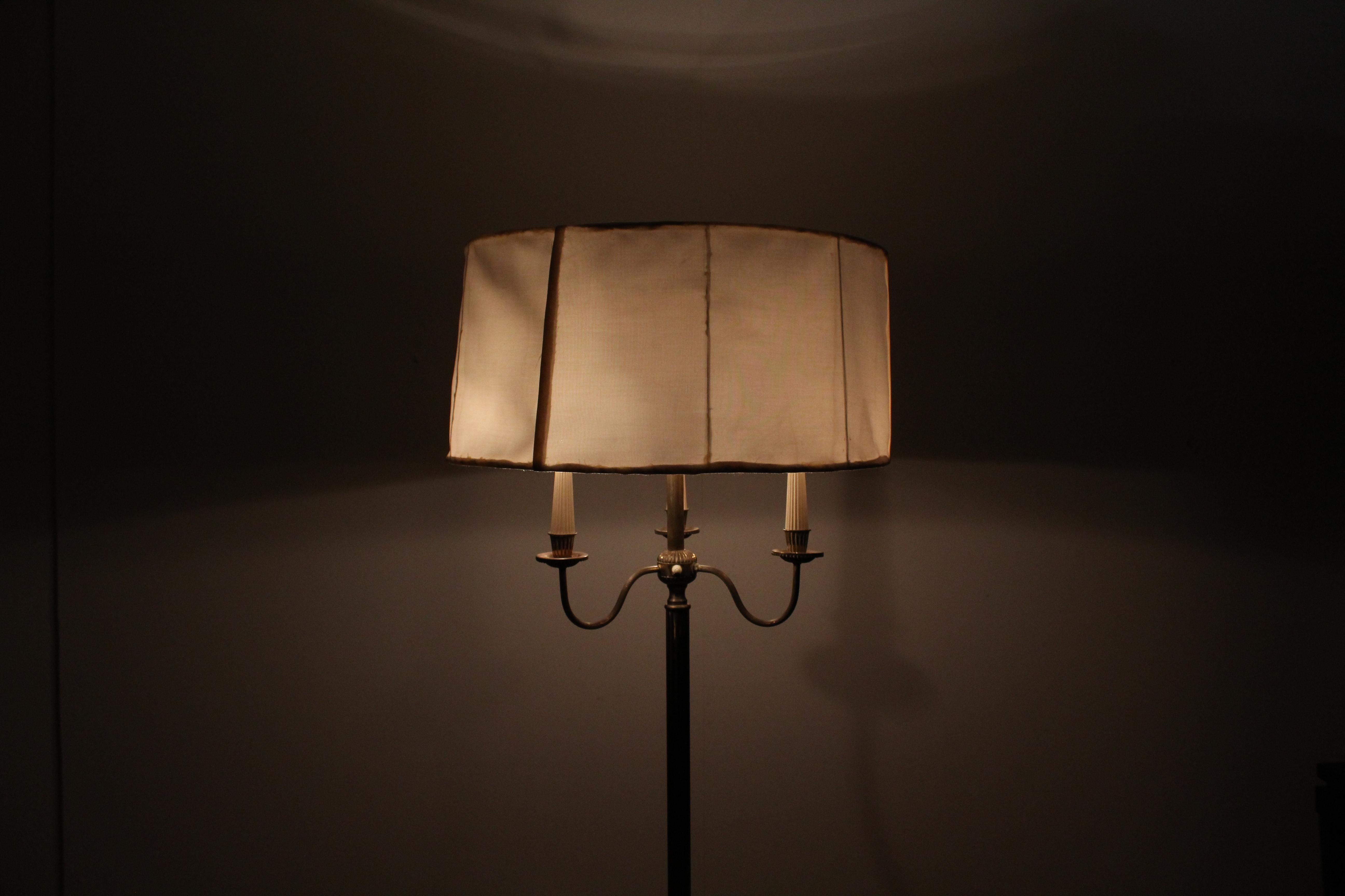 Midcentury Brass Floor Lamp Stilnovo Style Production Italy 1950s  8