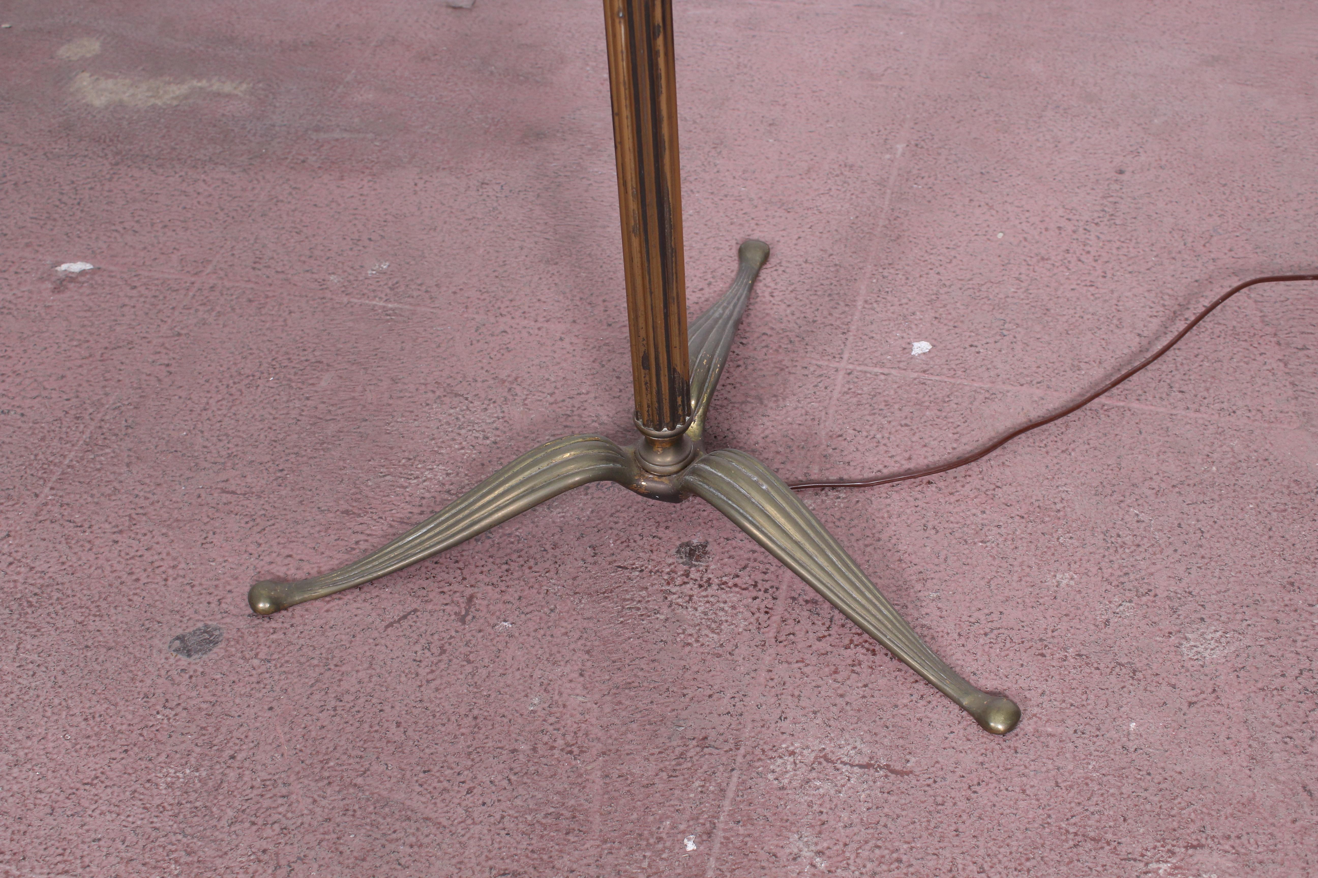 Italian Midcentury Brass Floor Lamp Stilnovo Style Production Italy 1950s 
