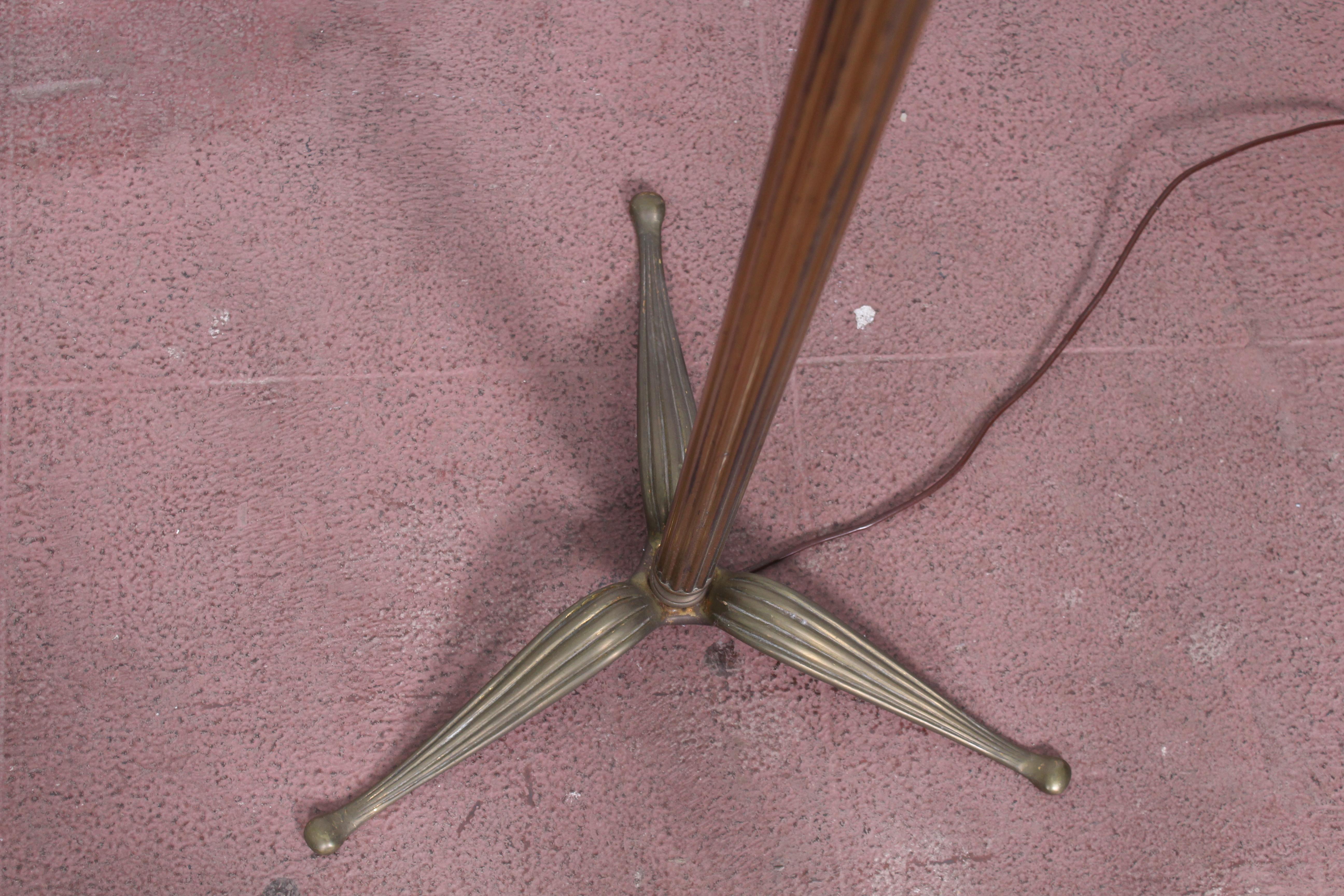 Midcentury Brass Floor Lamp Stilnovo Style Production Italy 1950s 2