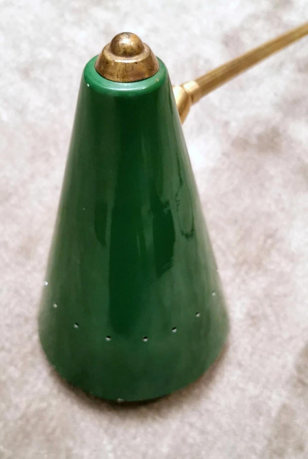 Stilnovo-Wandleuchte, Space Age, Italienisches Vintage-Messing 6