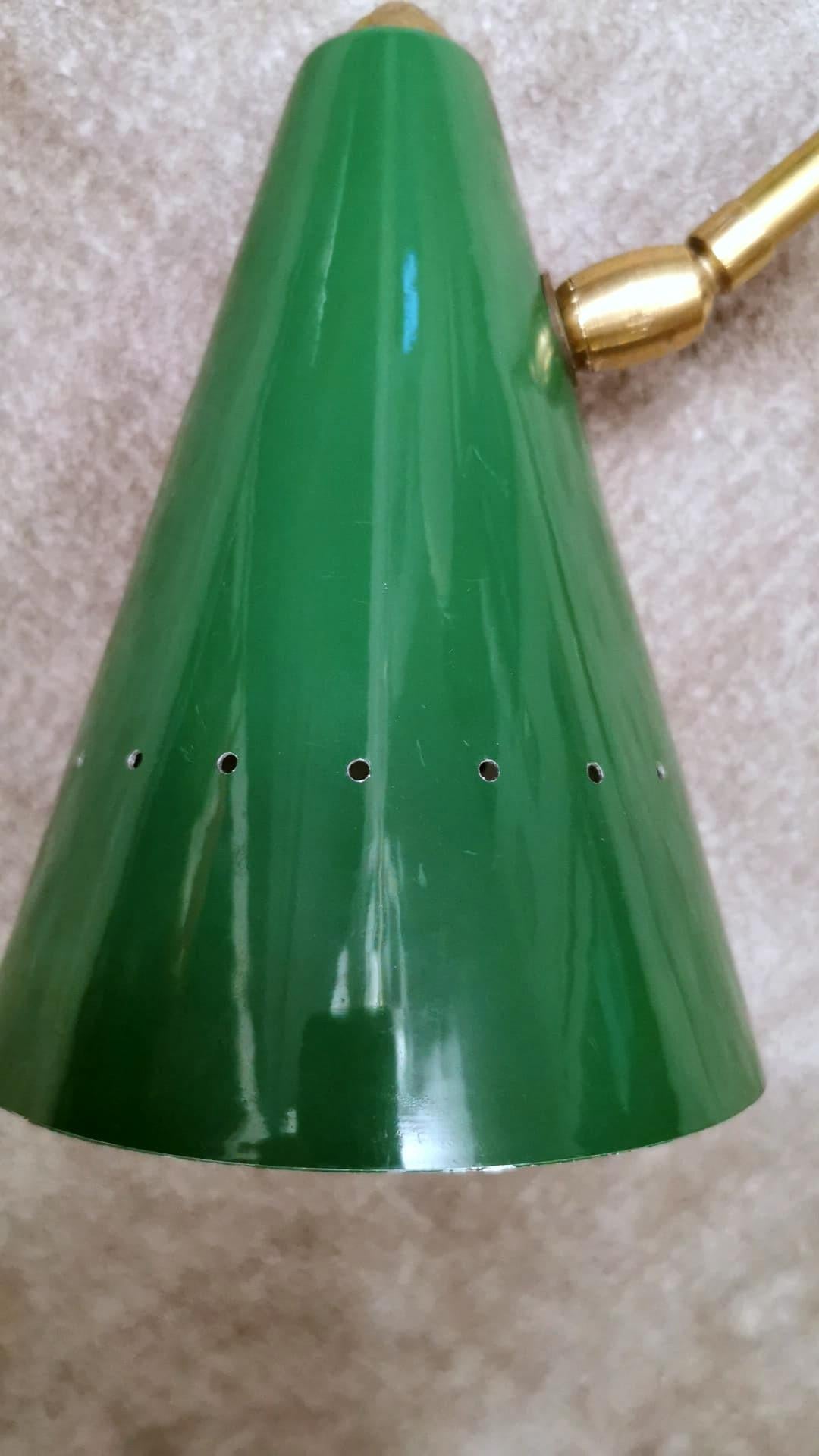 Stilnovo-Wandleuchte, Space Age, Italienisches Vintage-Messing 3