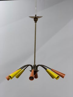 Stilnovo Style Spider Eight Bulb Light Fixture, 1960s