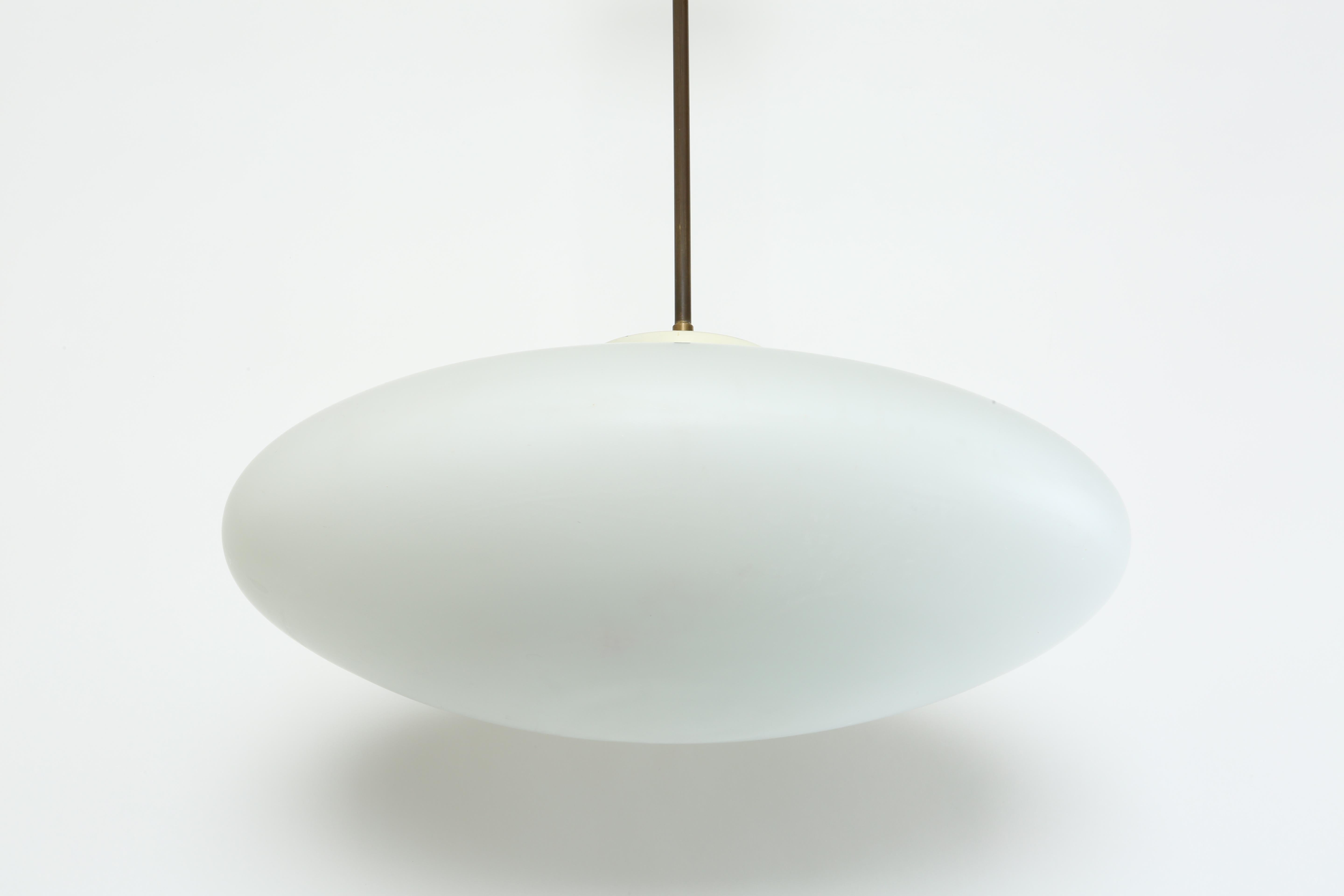 Enameled Stilnovo Style UFO Ceiling Pendant For Sale