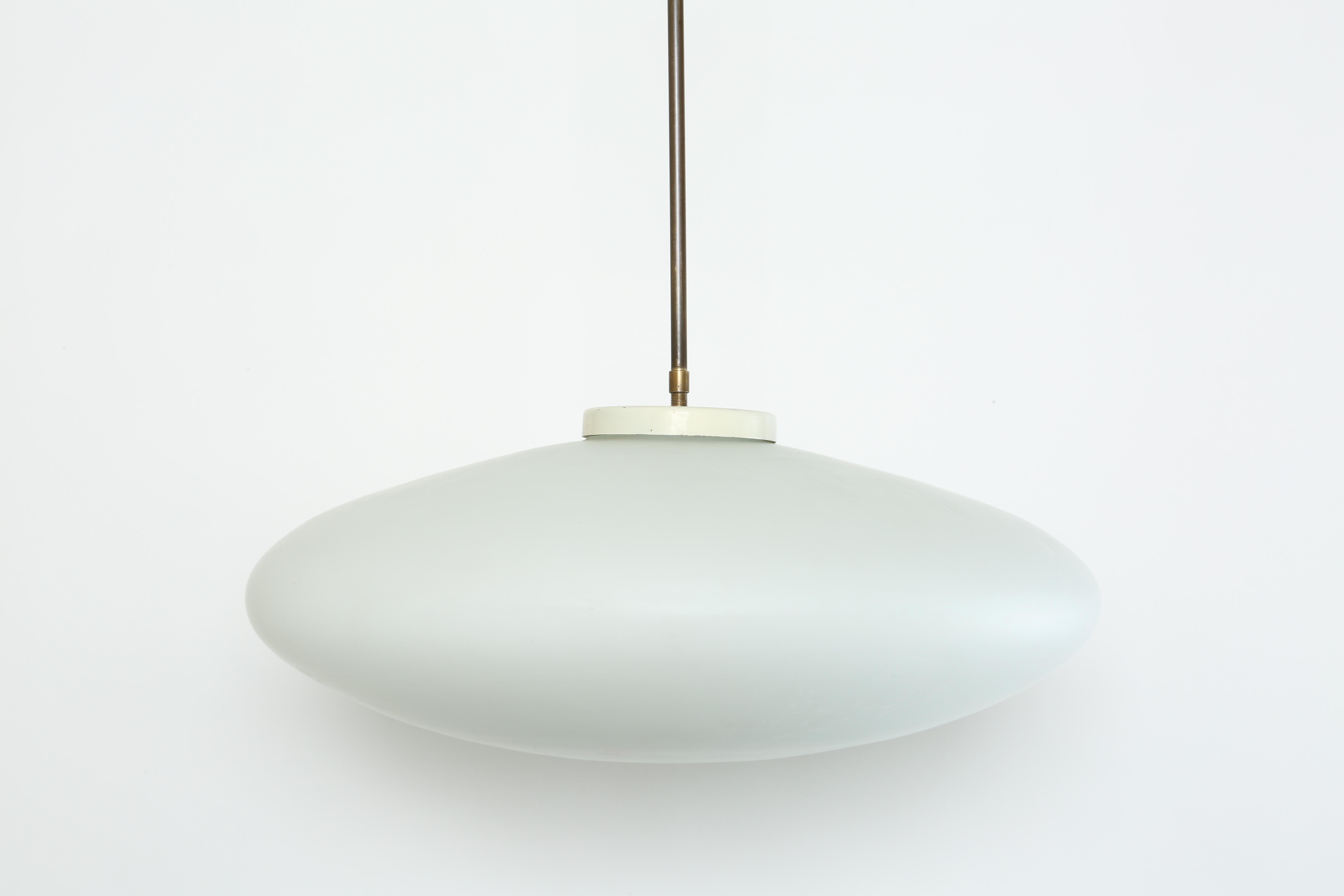 Stilnovo Style UFO Ceiling Pendant In Good Condition For Sale In Brooklyn, NY